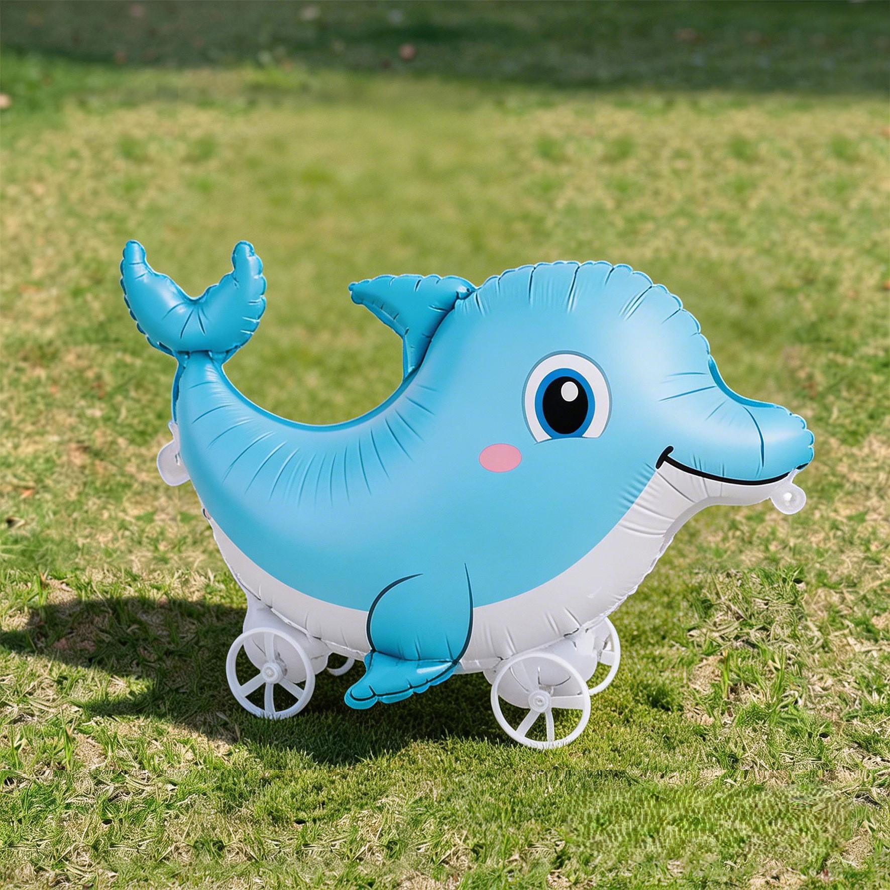 Animal Series Wheel Series Dolphin Shape Aluminum Film Balloon