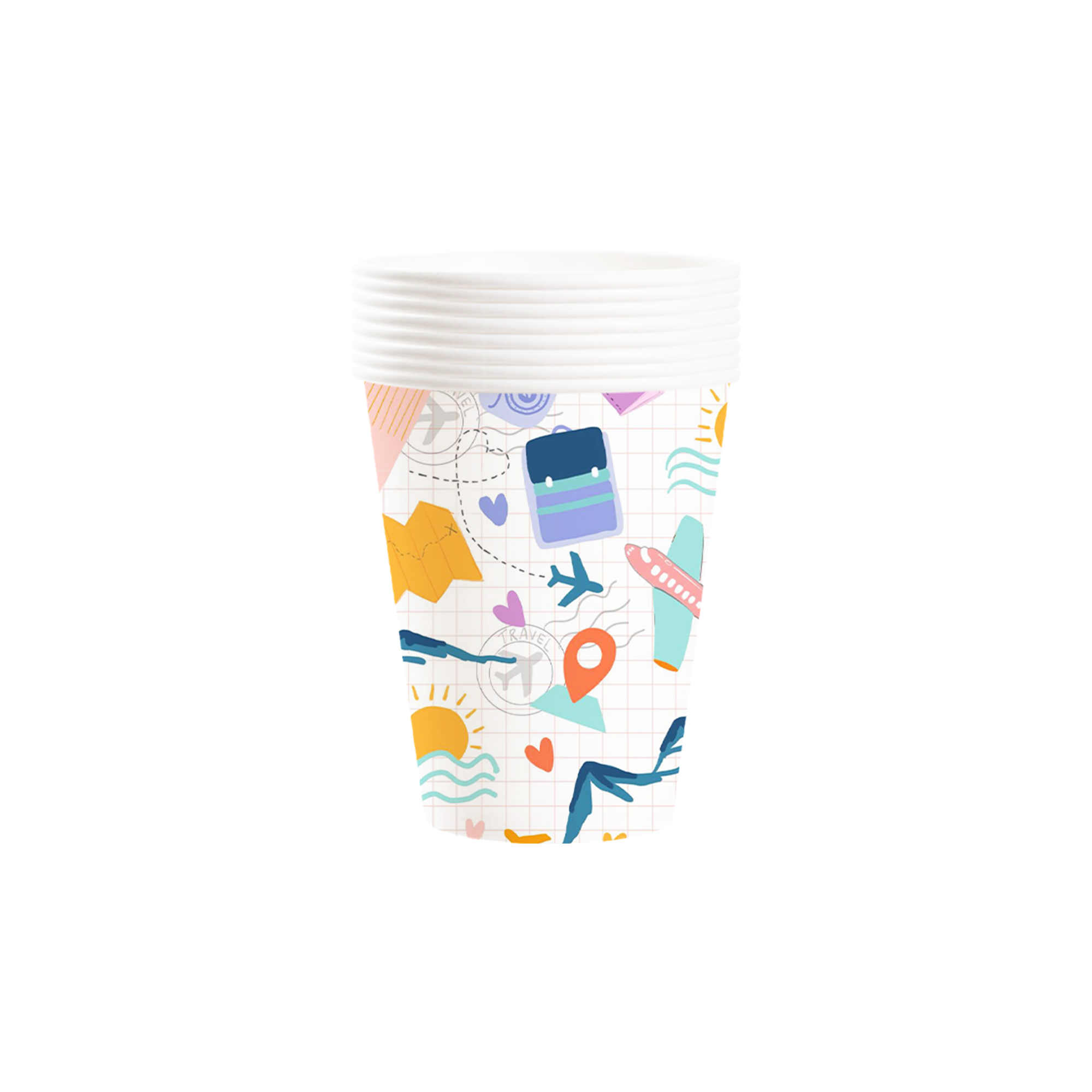 Back To School Theme Beige Color Paper Cup