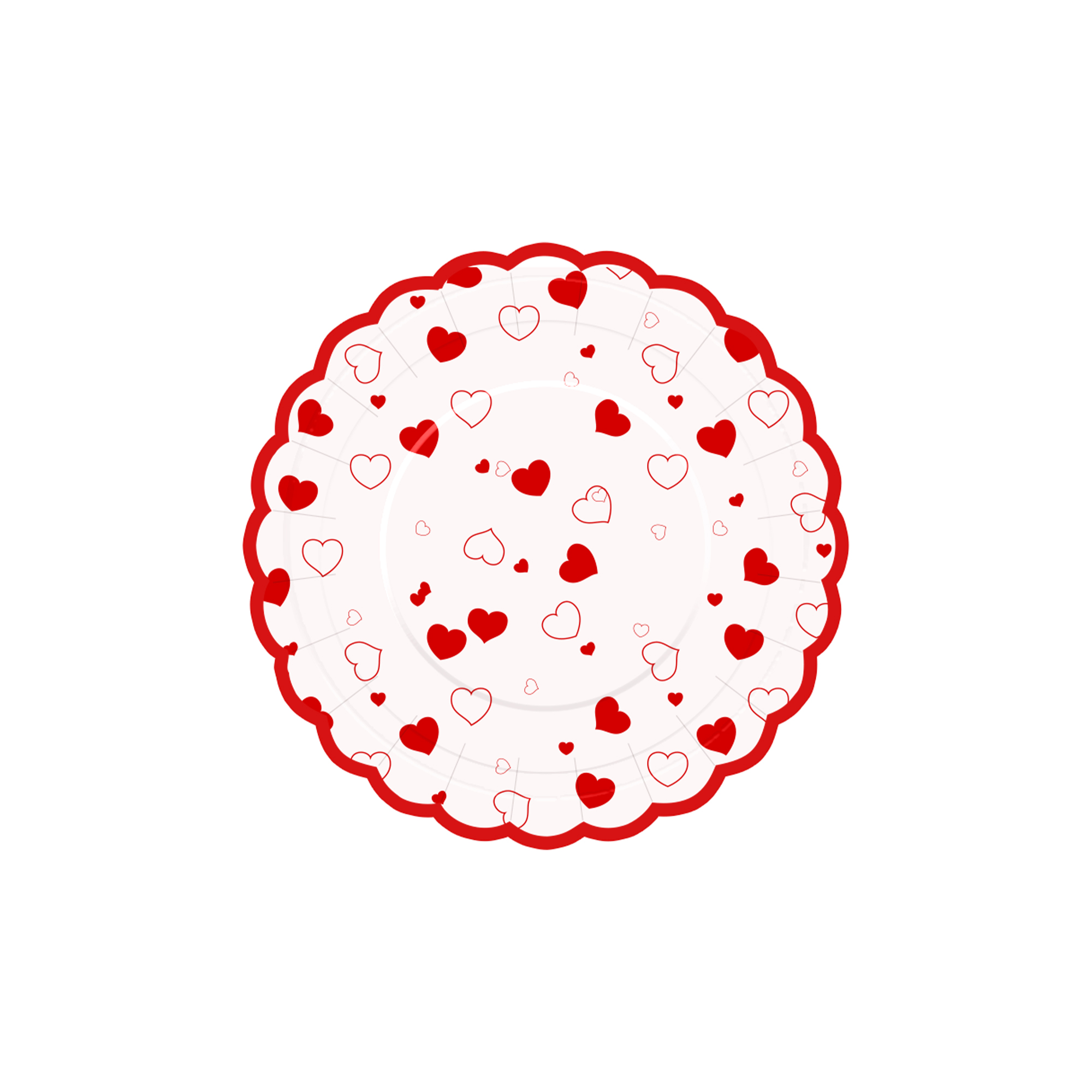 Valentine's Day Theme Lace Shape with Heart Dessert Plate