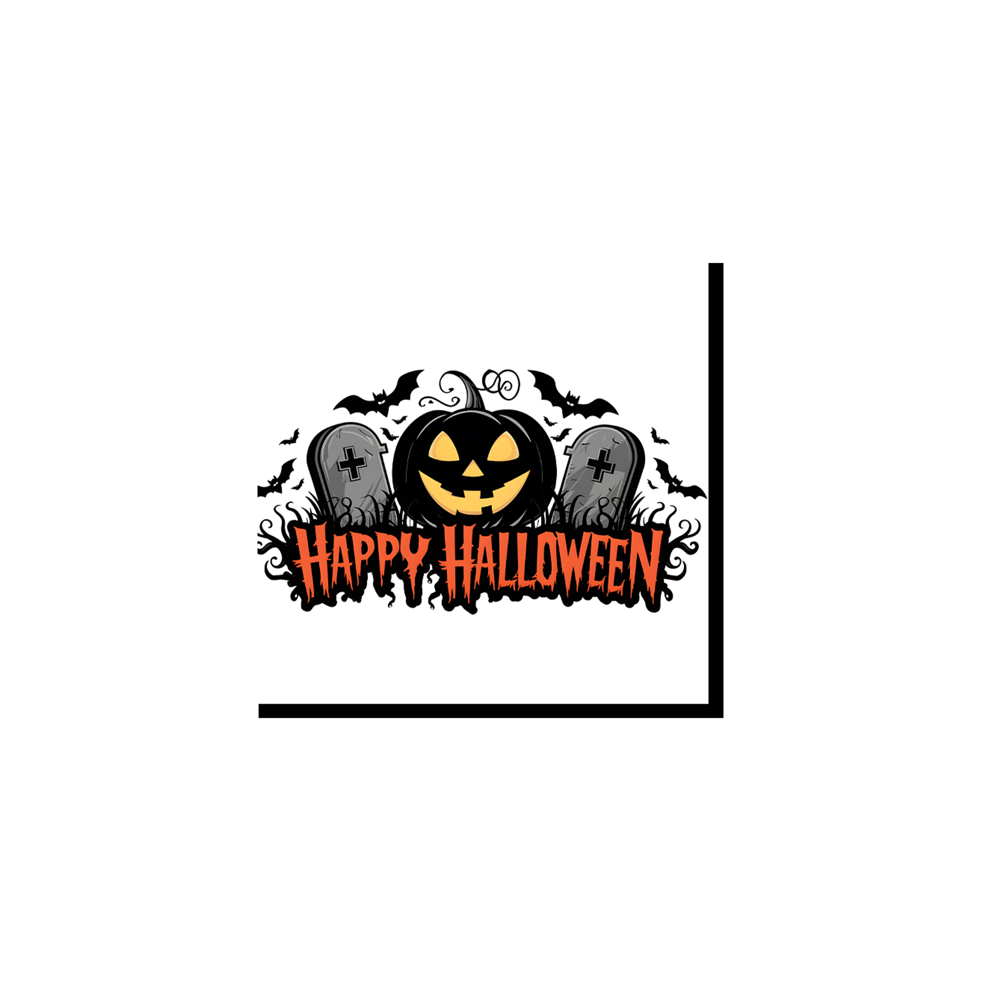 Halloween Theme White Background Evil Pumpkin Pattern Napkin