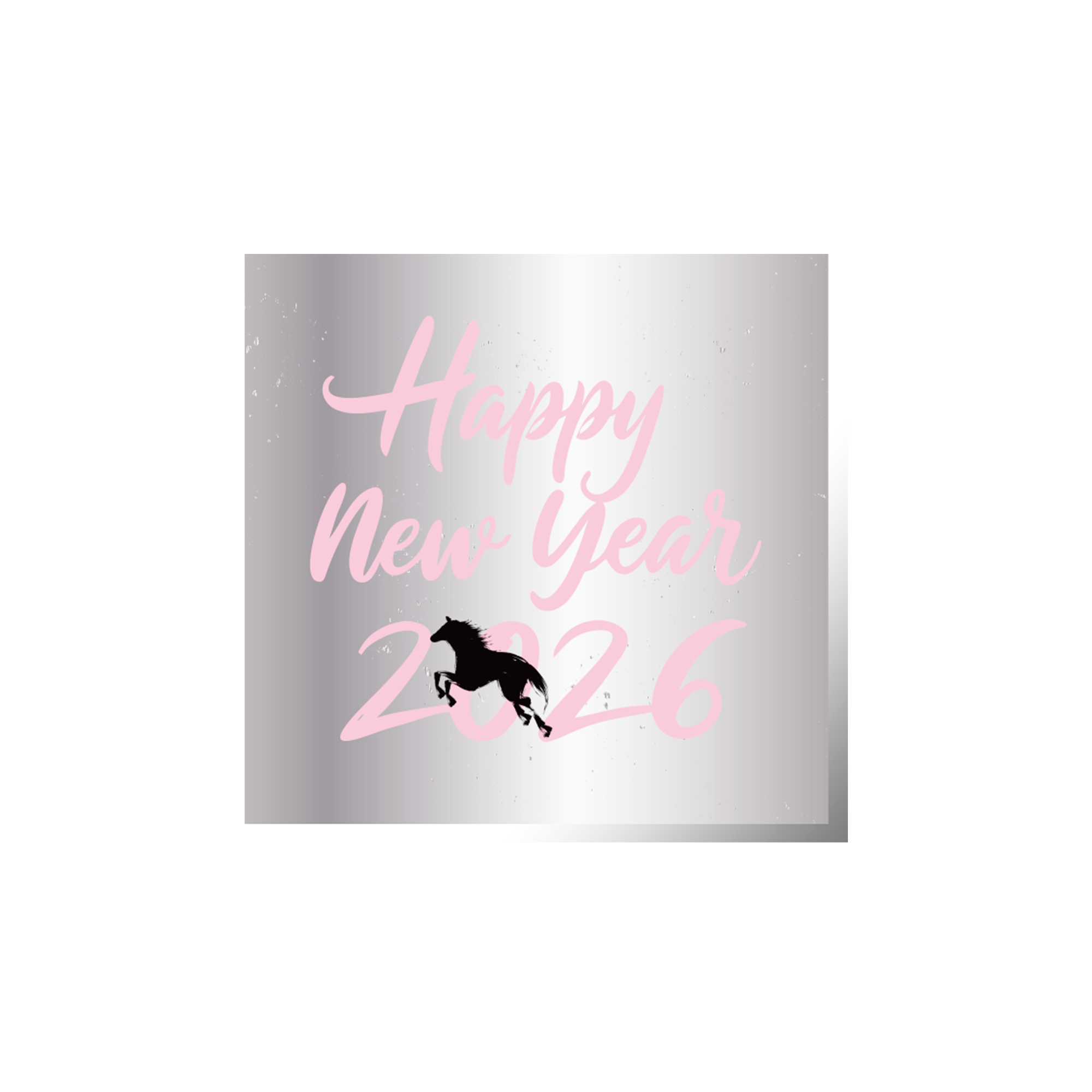 New Year Theme Silver Background Pink Letter Pattern Napkin
