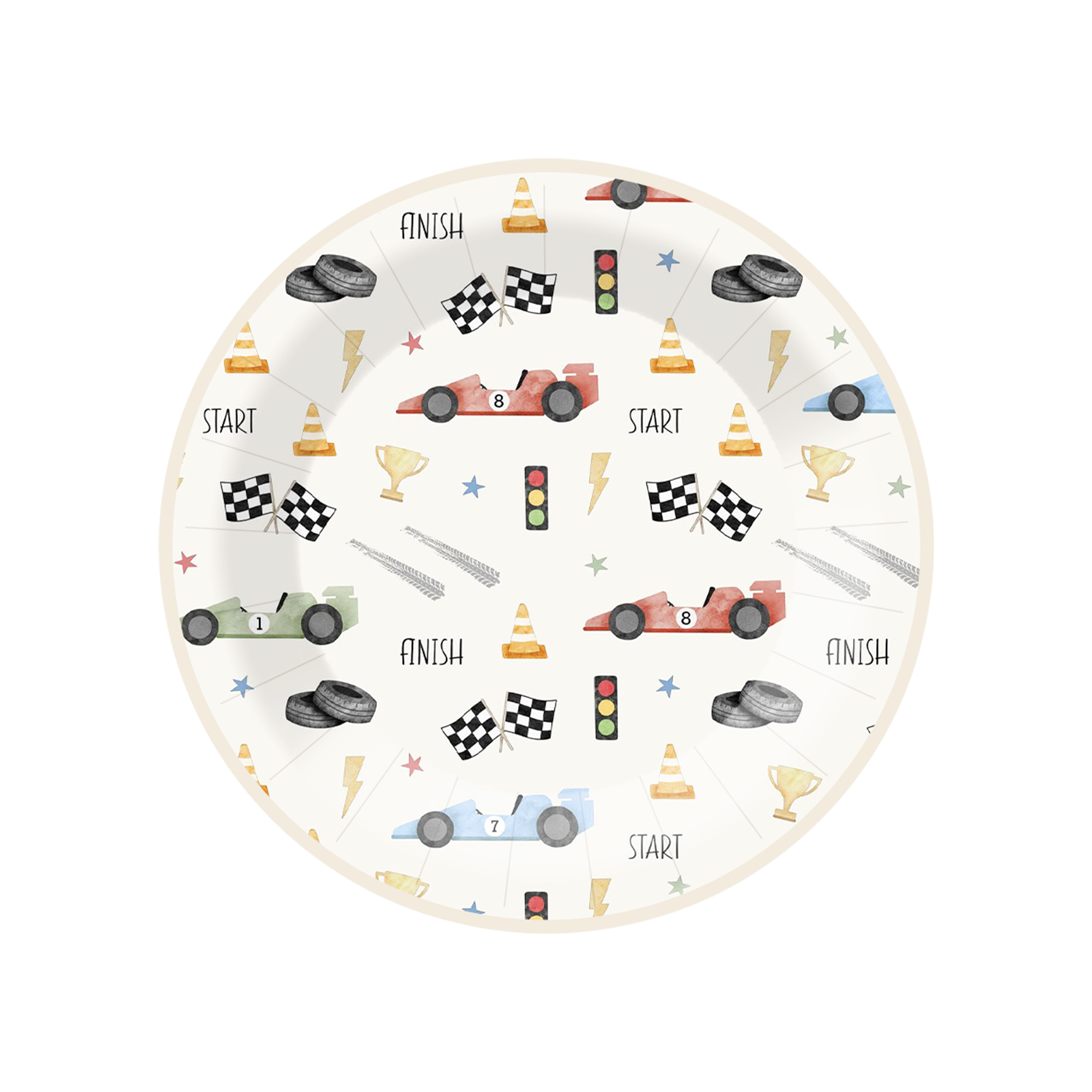 Car Theme Round Shape Dinner Plate
