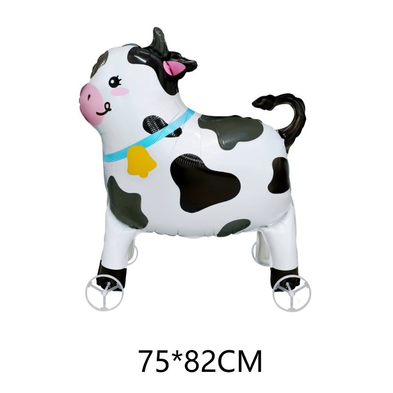 Animal Series Wheel Series Cow Shape Aluminum Film Balloon