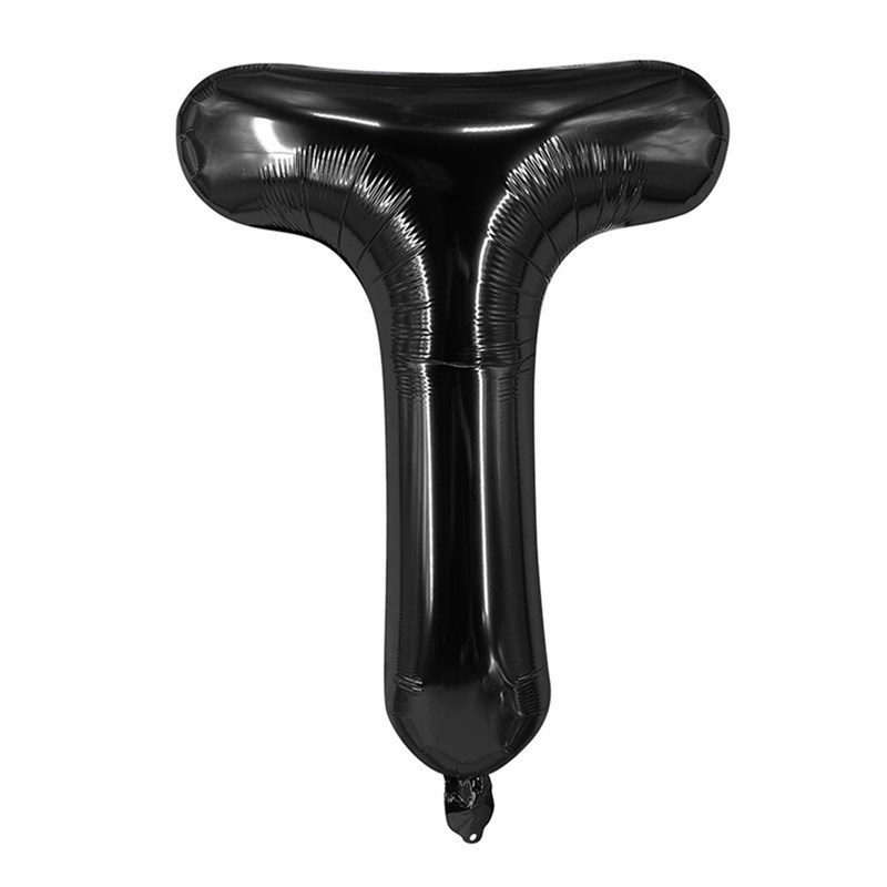 32 inch Black Letter T Foil Balloon