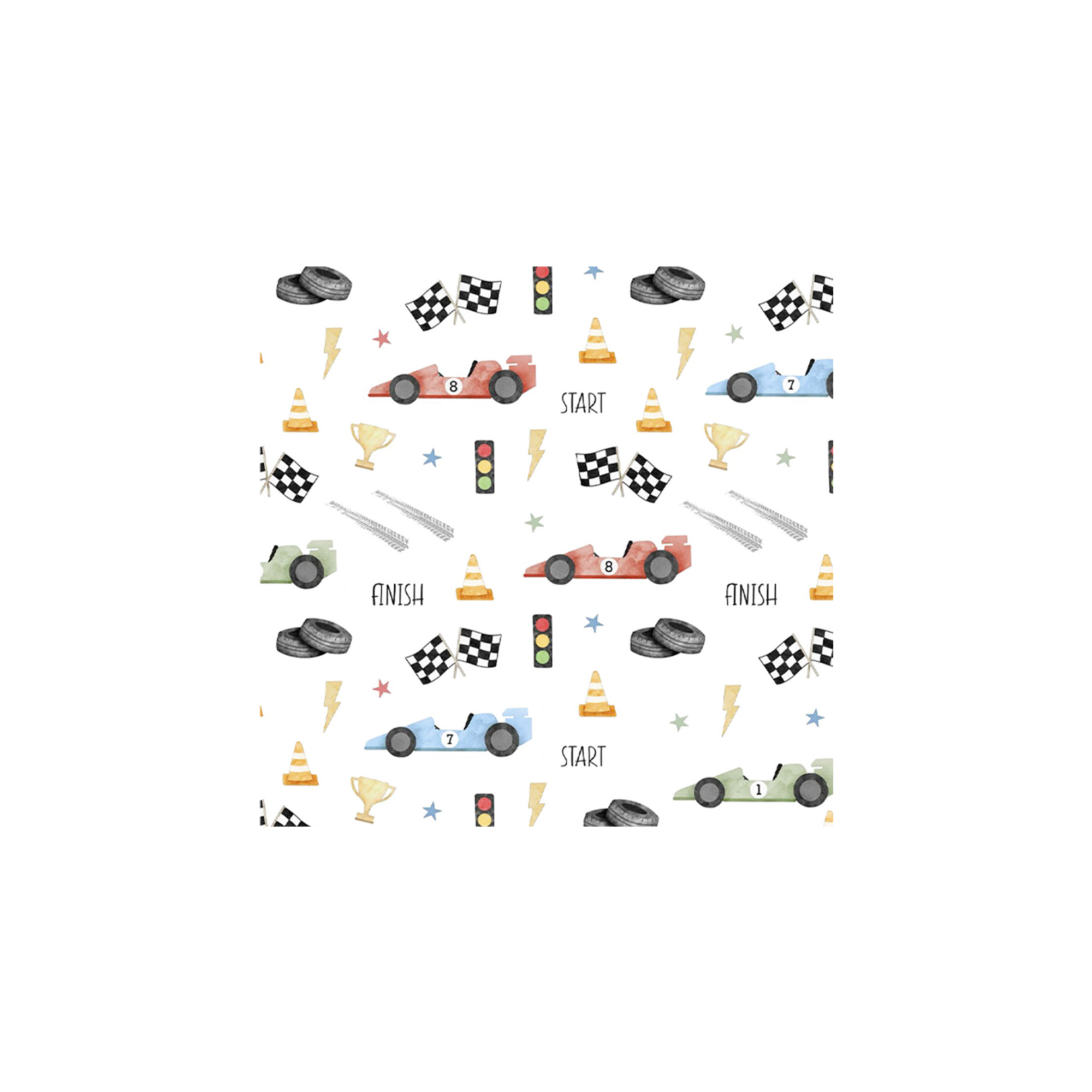 Car Theme with Race Car and Trophy Napkin