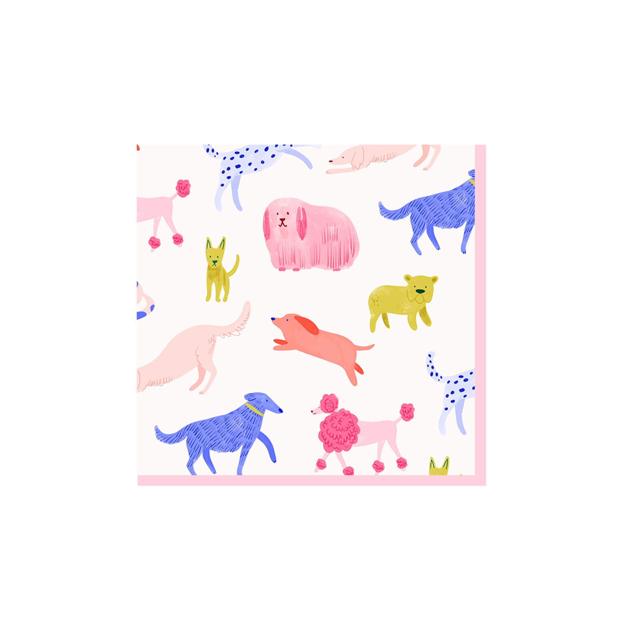 Animal Theme Beige Background Dog Pattern Napkin