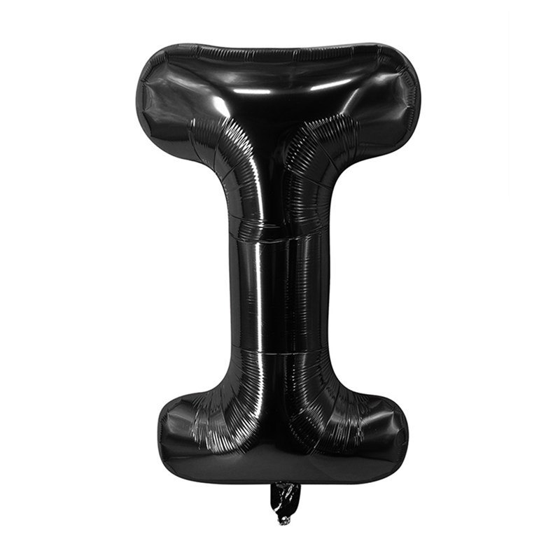32 inch Black Letter I Foil Balloon