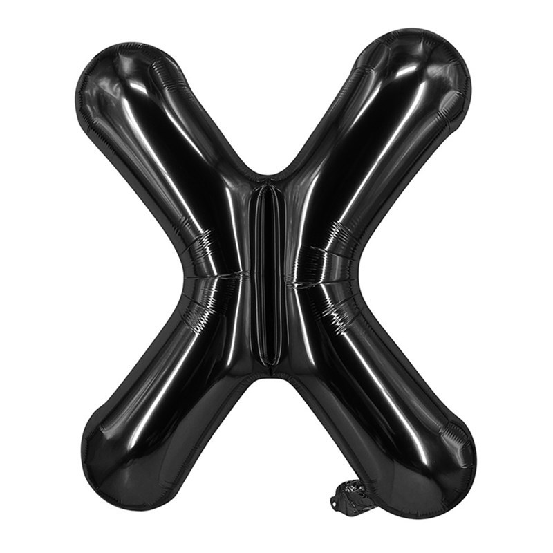 32 inch Black Letter X Foil Balloon