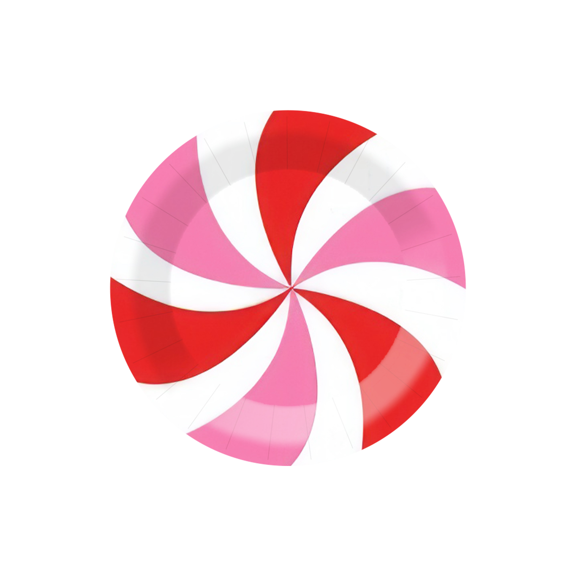 Kid Theme Red and White Spiral Lollipop Dessert Plate