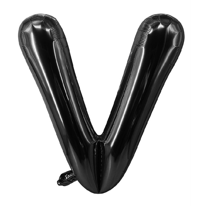 32 inch Black Letter V Foil Balloon