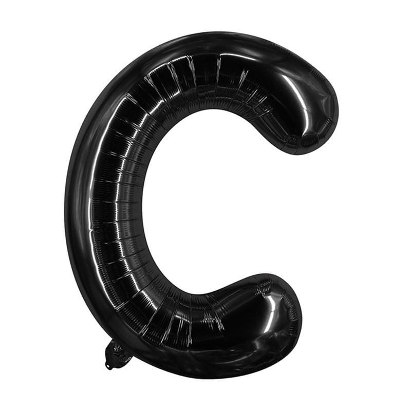 32 inch Black Letter C Foil Balloon