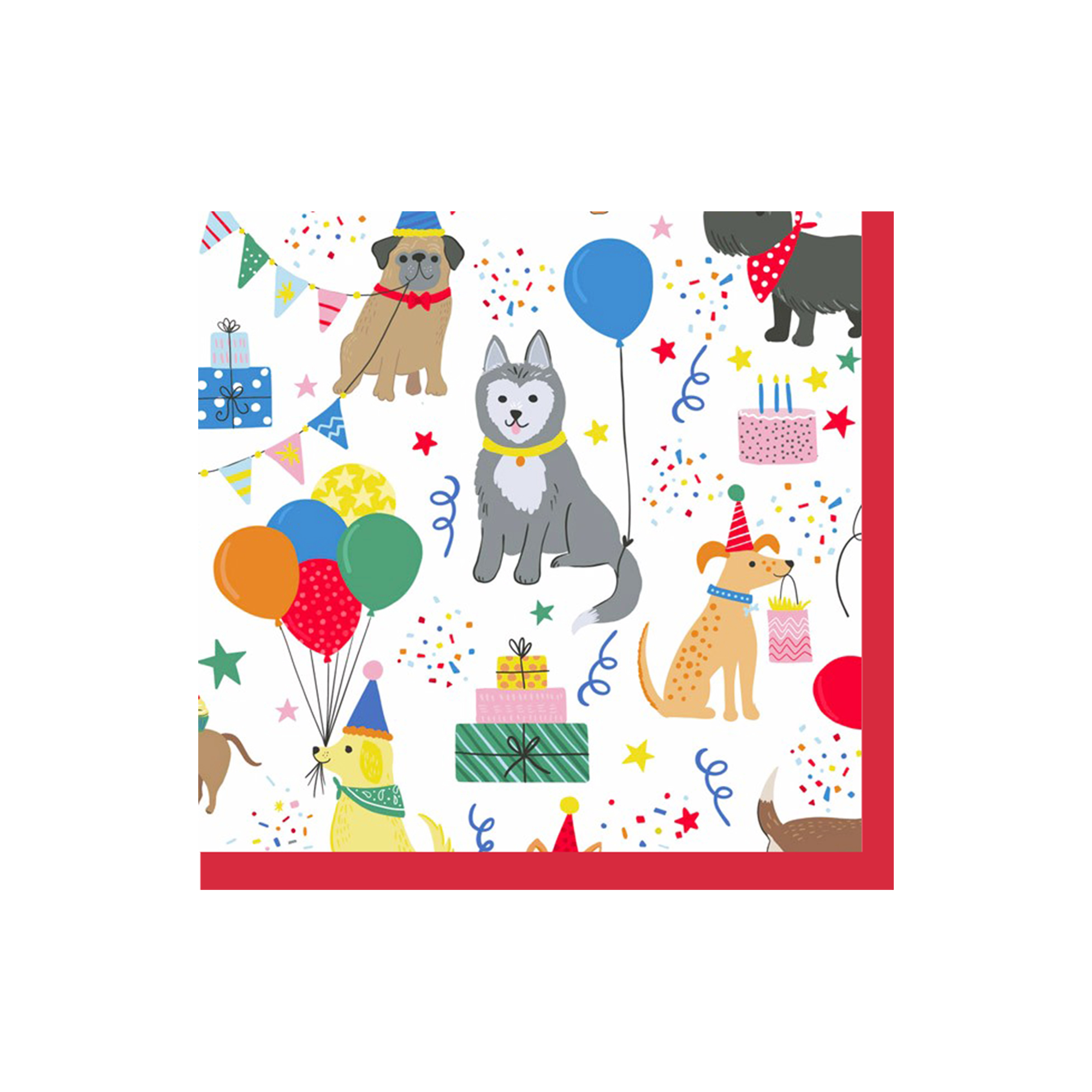 Animal Theme White Background Puppy Pattern Napkin