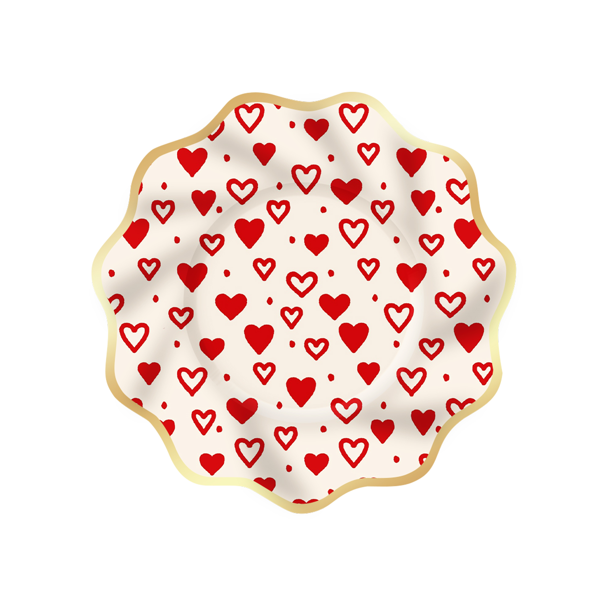 Valentine's Day Theme Wave Shape with Heart Dinner Plate