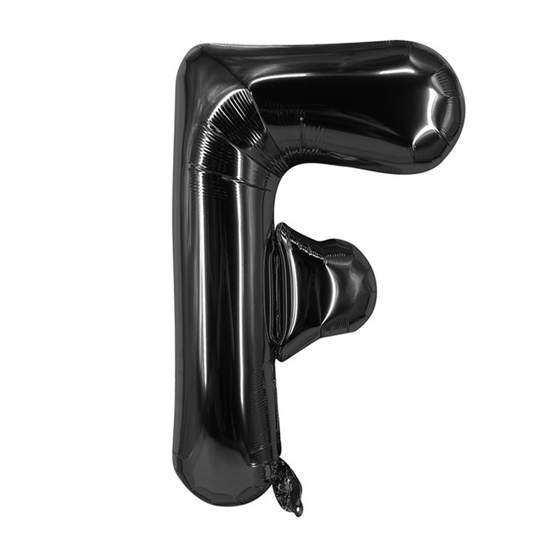 32 inch Black Letter F Foil Balloon