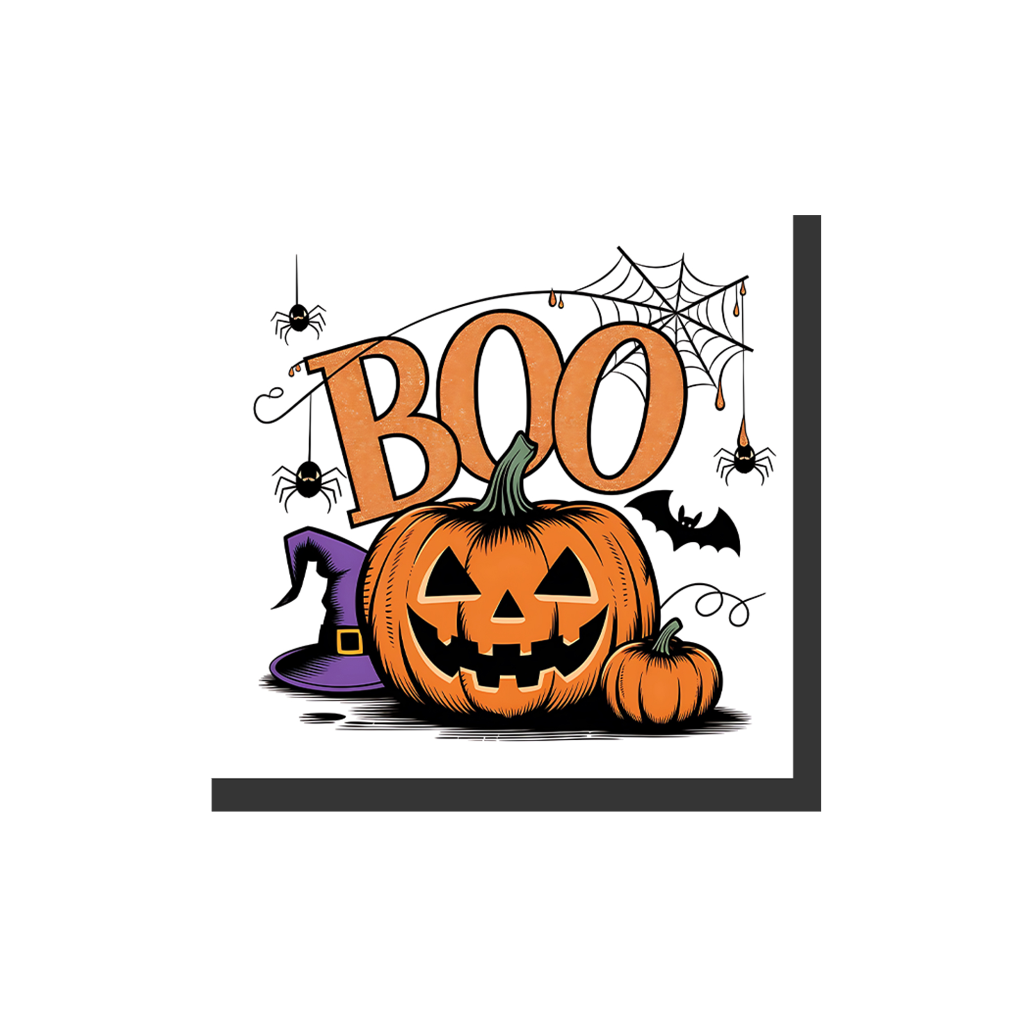 Halloween Theme White Background with Boo Pumpkin Napkin