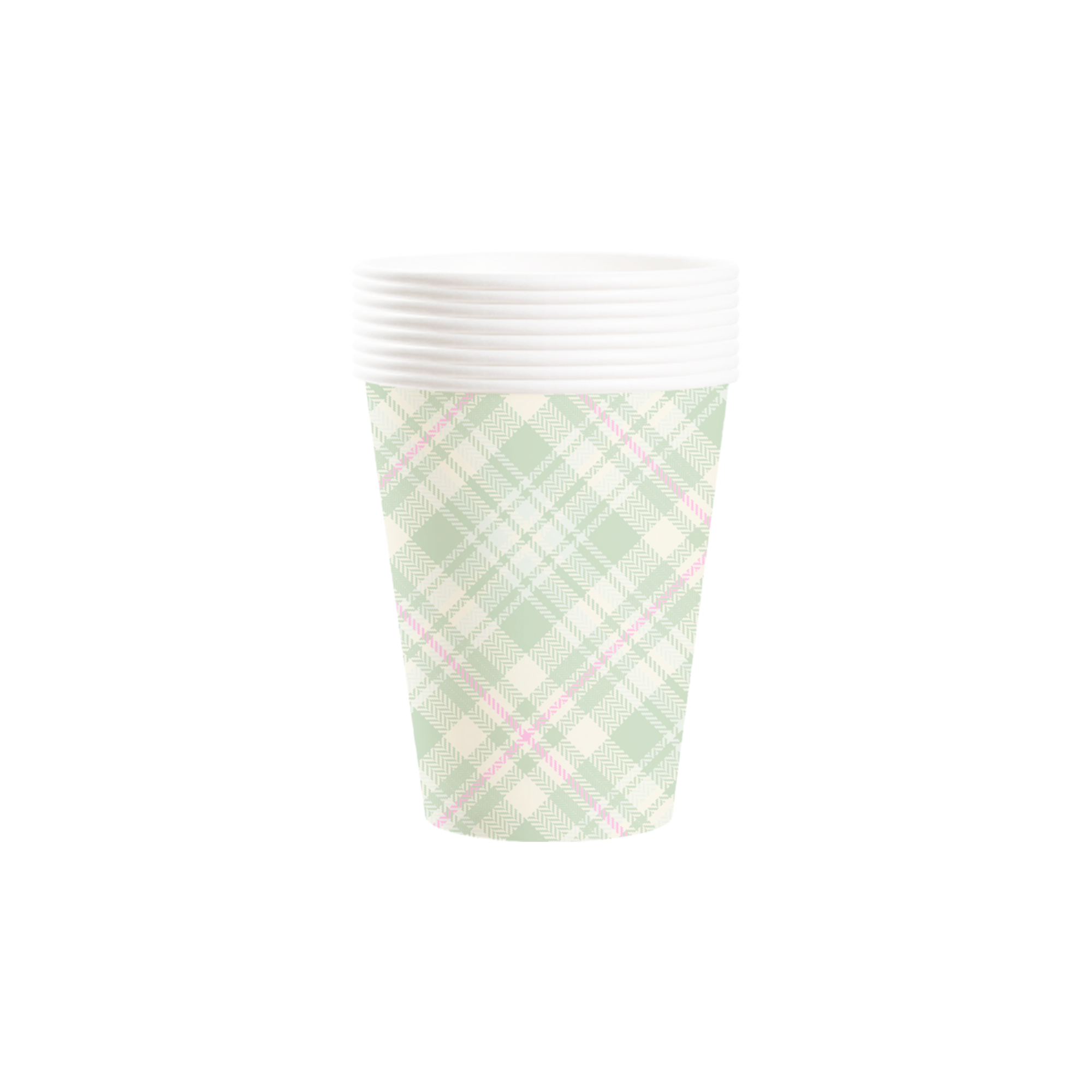 Floral Theme Green Stripes Paper Cup