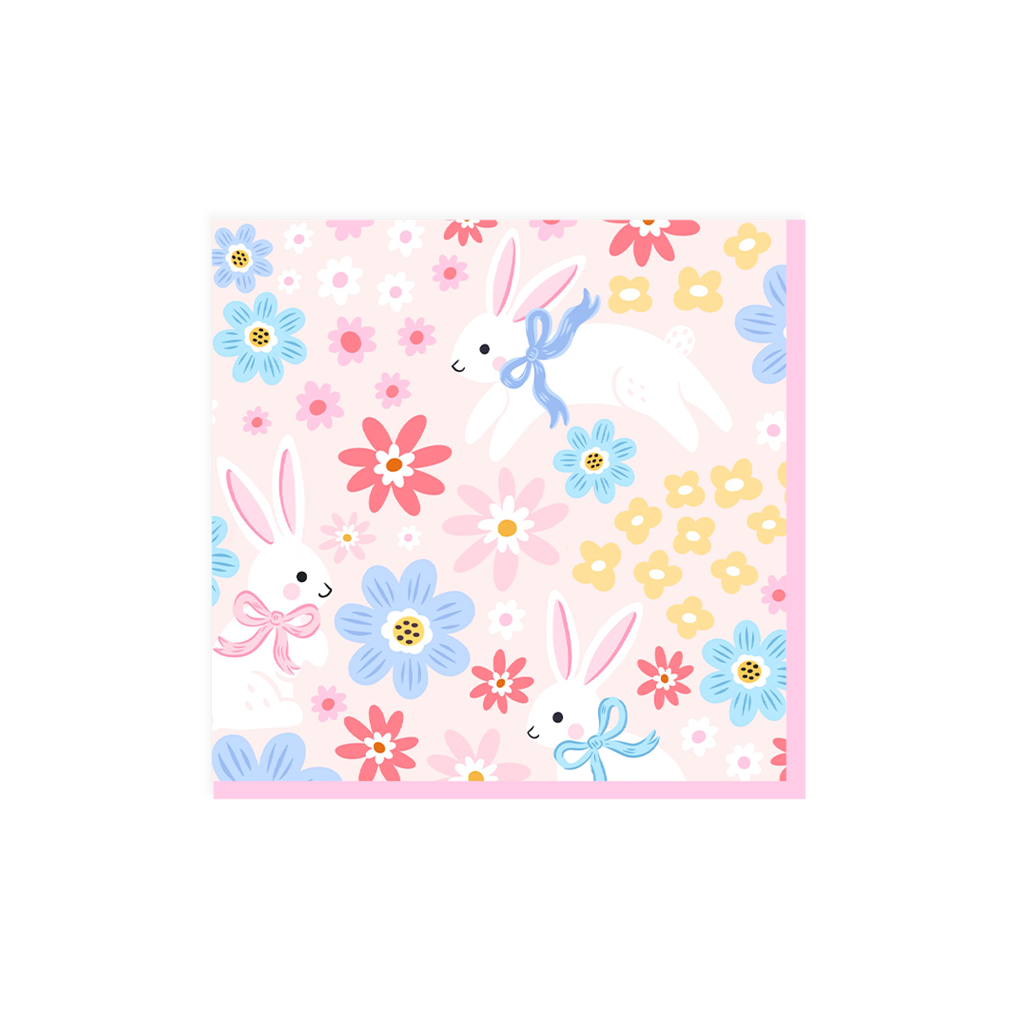 Easter Theme with Rabbit and Flower Napkin
