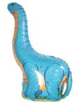 Animal Theme Blue Dinosaur Foil Balloon