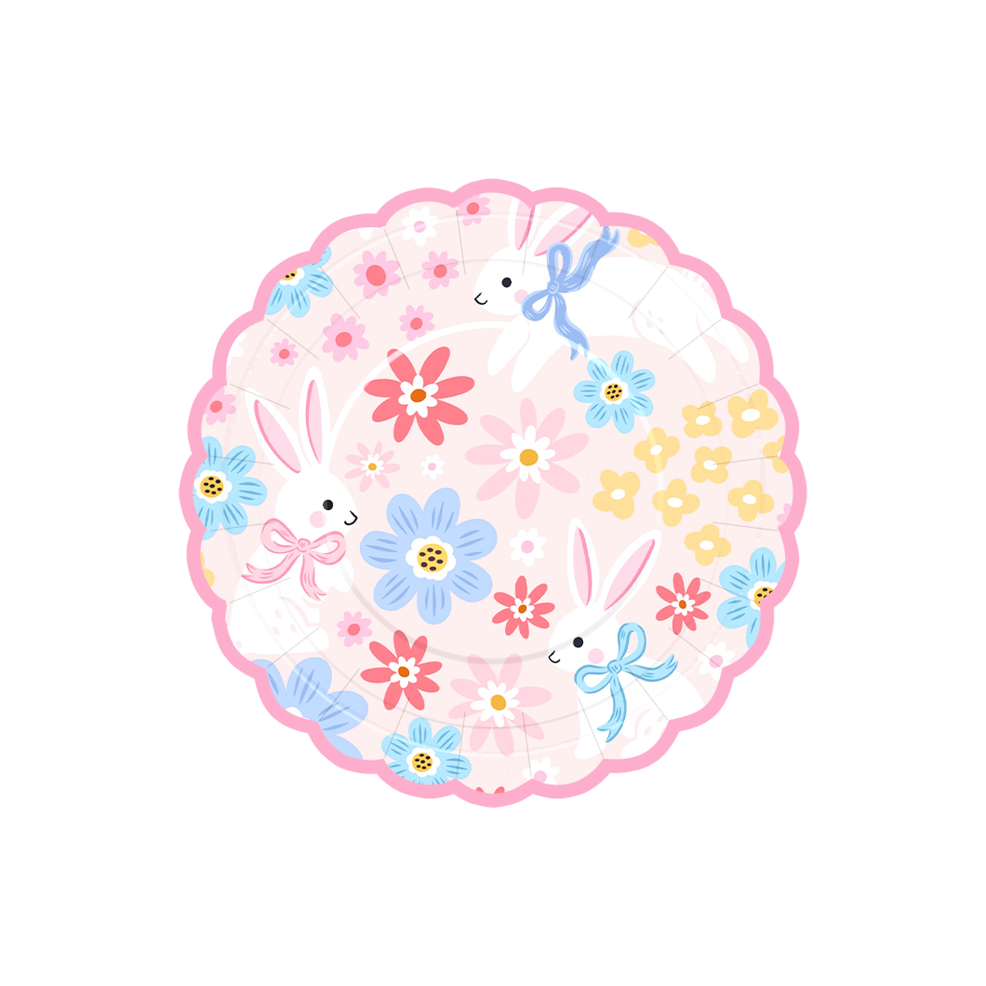 Easter Theme Lace Shape with Rabbit Dessert Plate