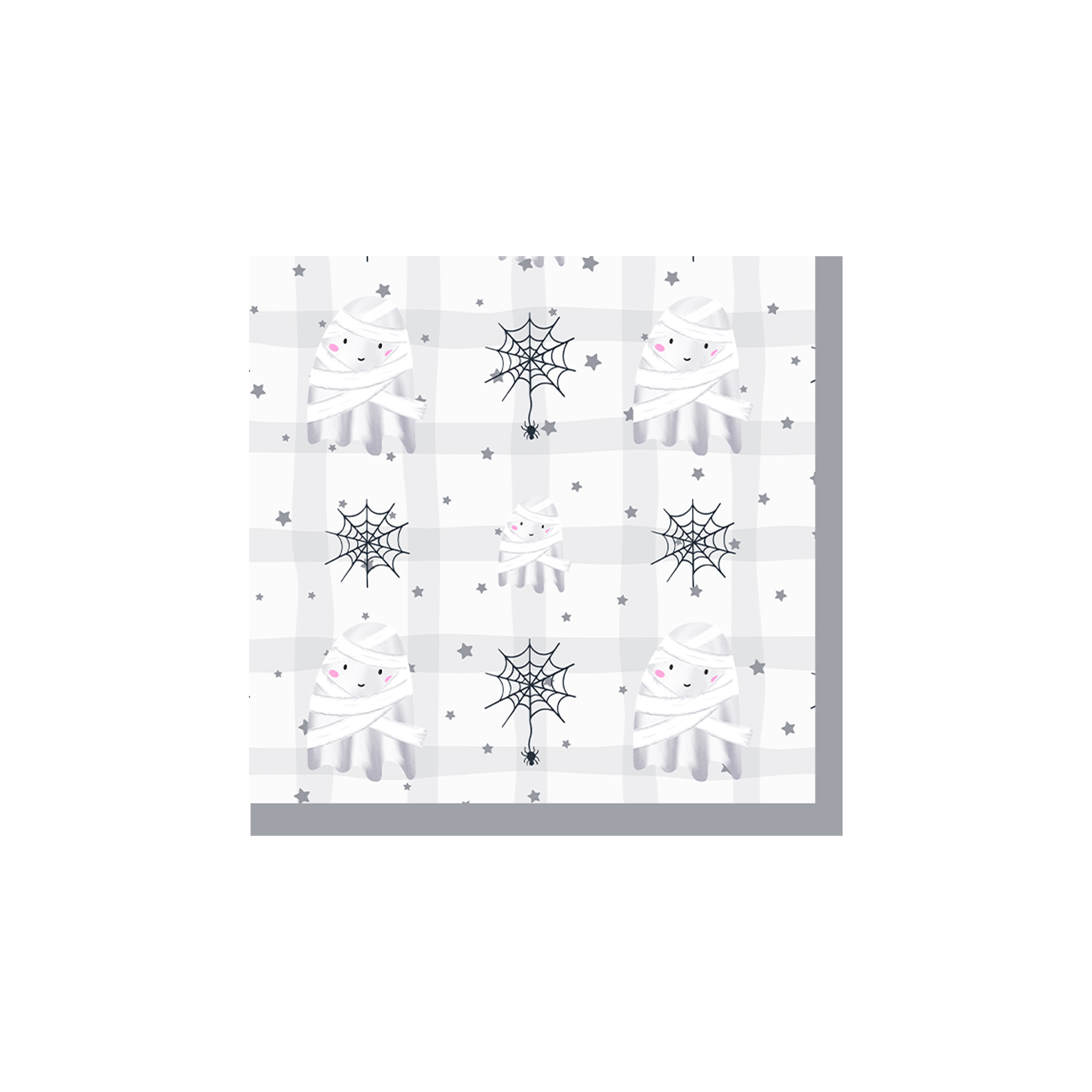 Halloween Theme Grey Background with Purple Web Napkin