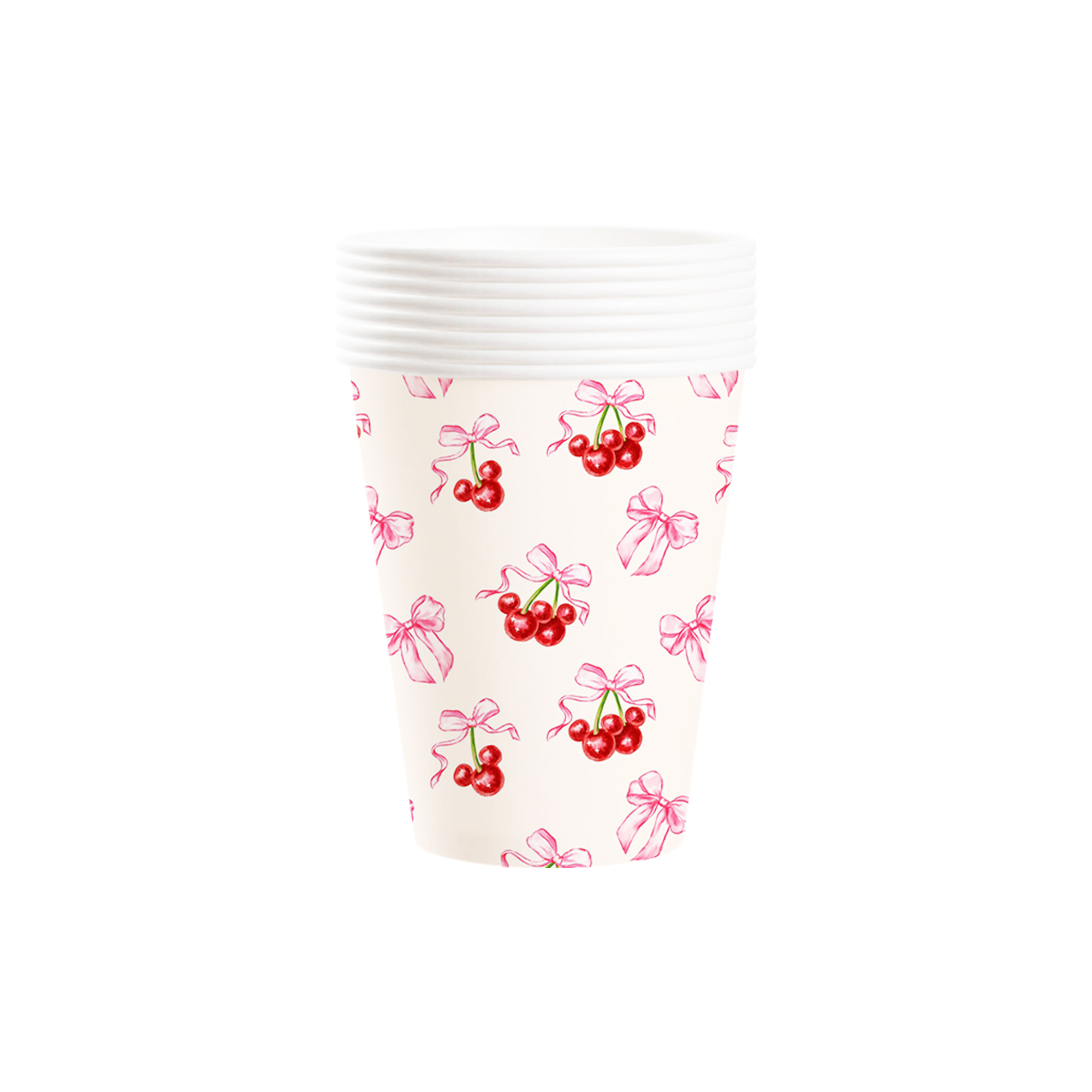 Fruit Theme with Pink Cherry Paper Cup