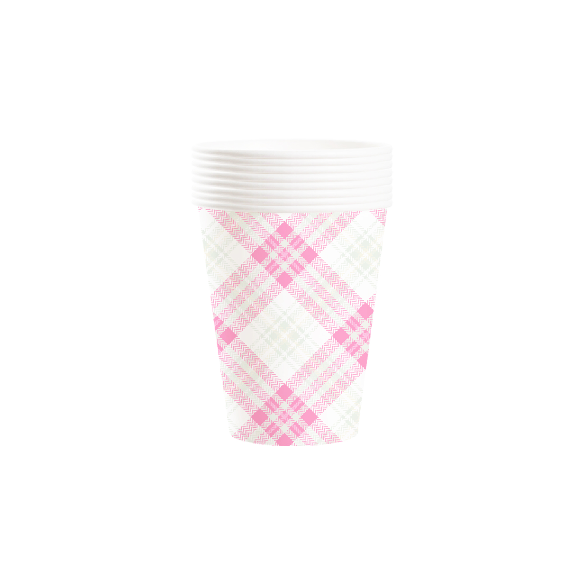 Floral Theme Pink Stripes Paper Cup