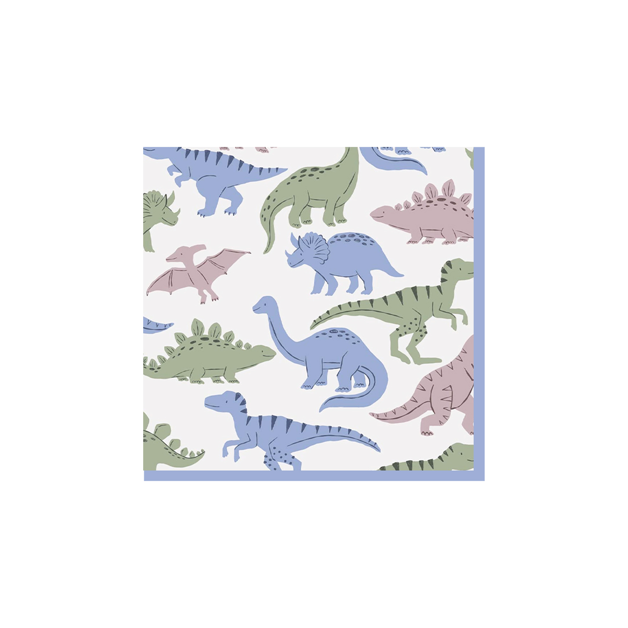 Kids Theme Grey Background with Purple Dinosaur Napkin