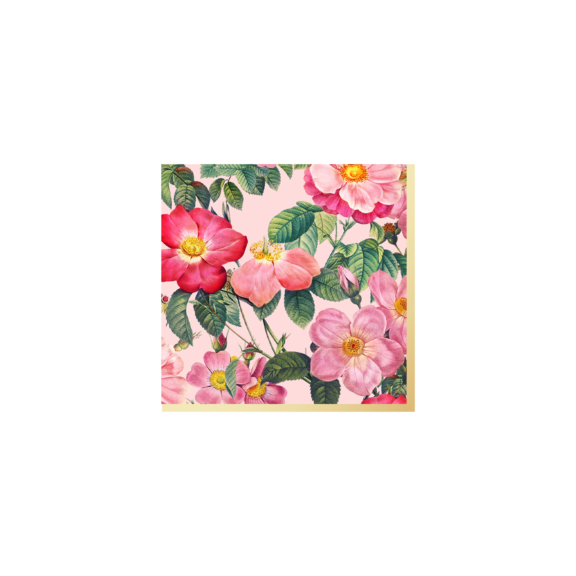 Tea Theme Pink Background with Pink Flower Napkin