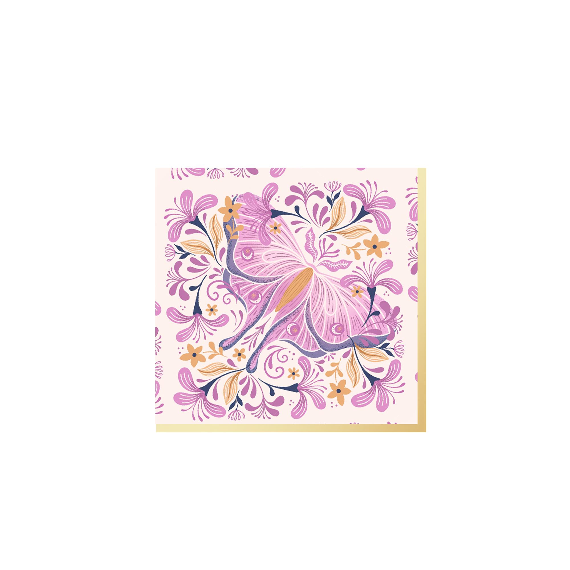 Animal Theme Light Pink Background with Butterfly Napkin