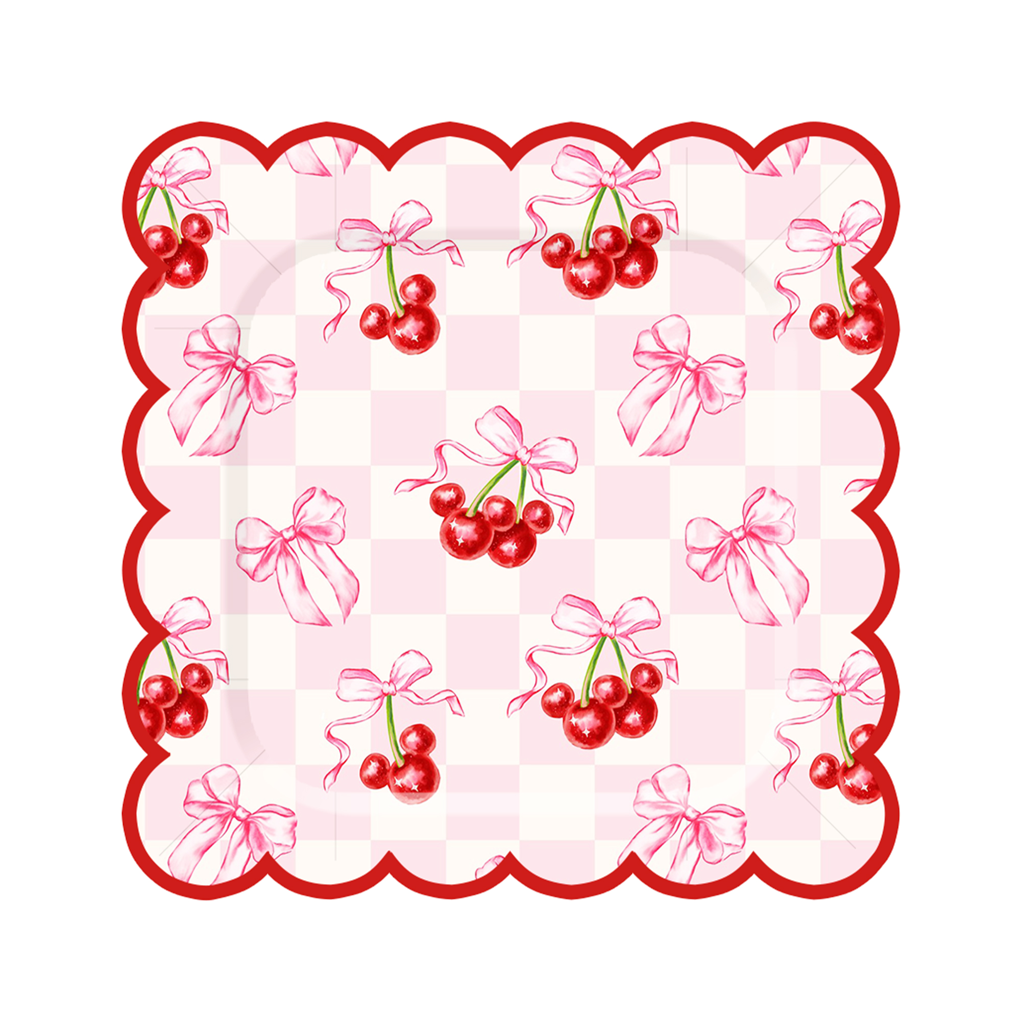 Fruit Theme Square Shape with Cherry Dinner Plate