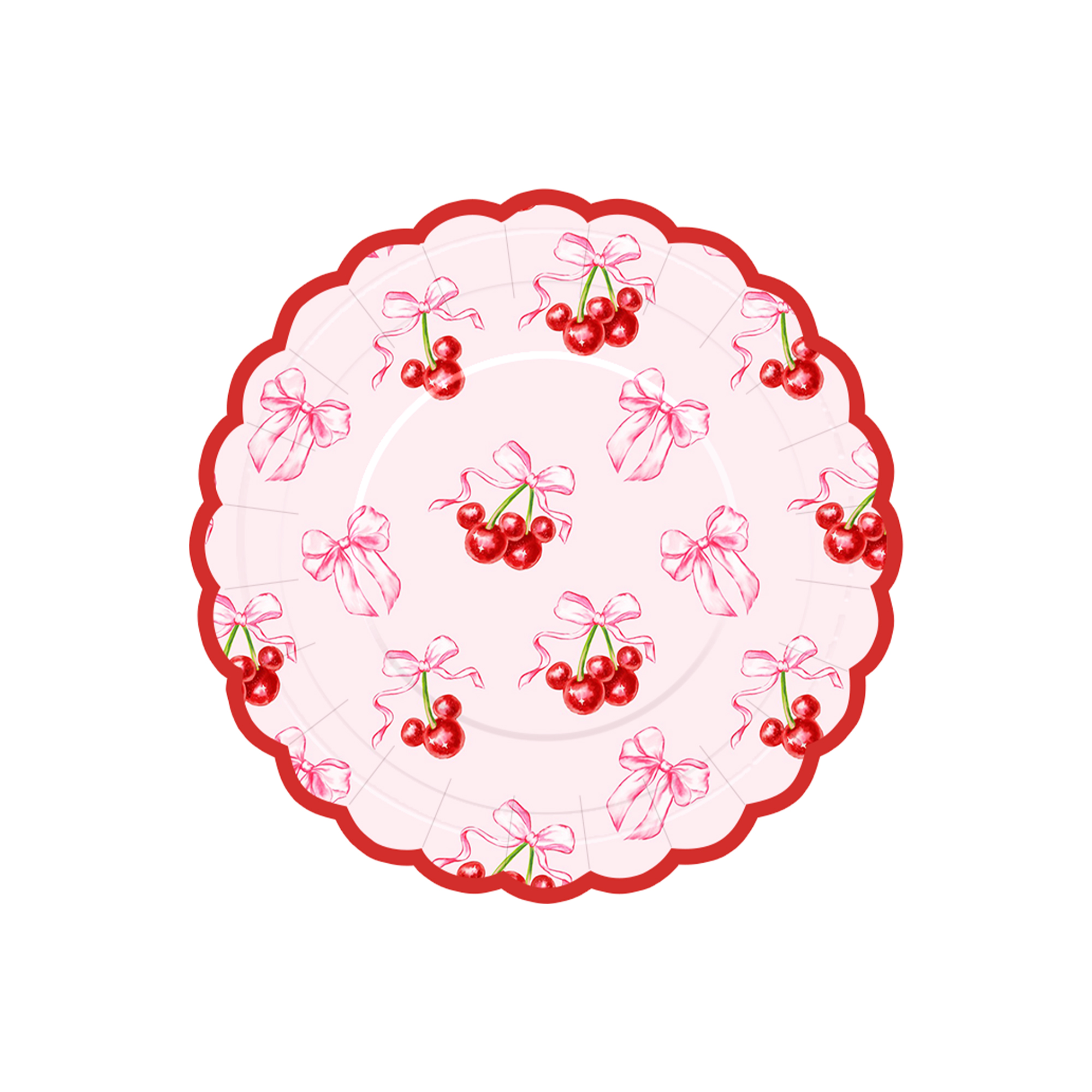 Fruit Theme Lace Shape with Cherry Dessert Plate