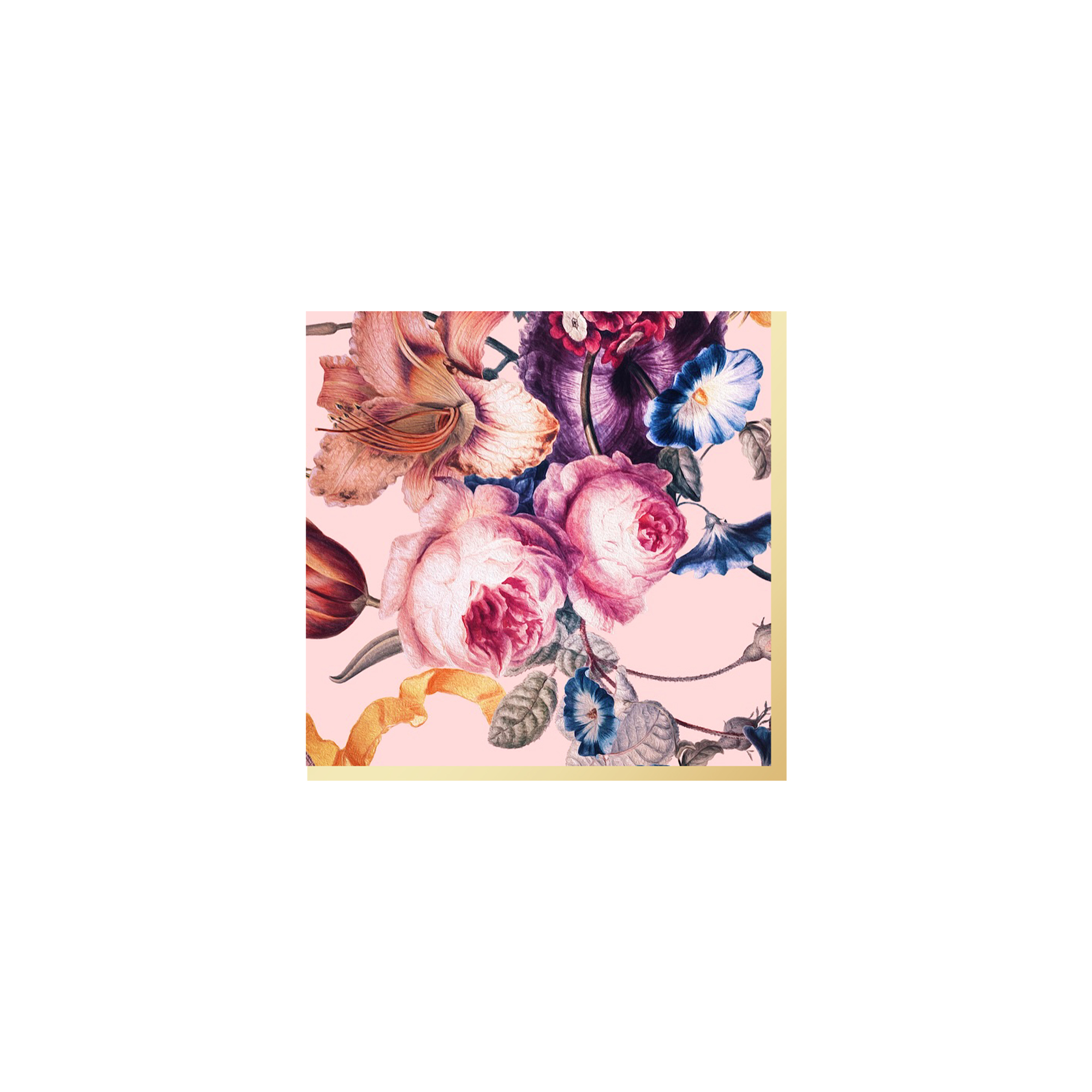 Tea Theme Pink Background with Purple Flower Napkin