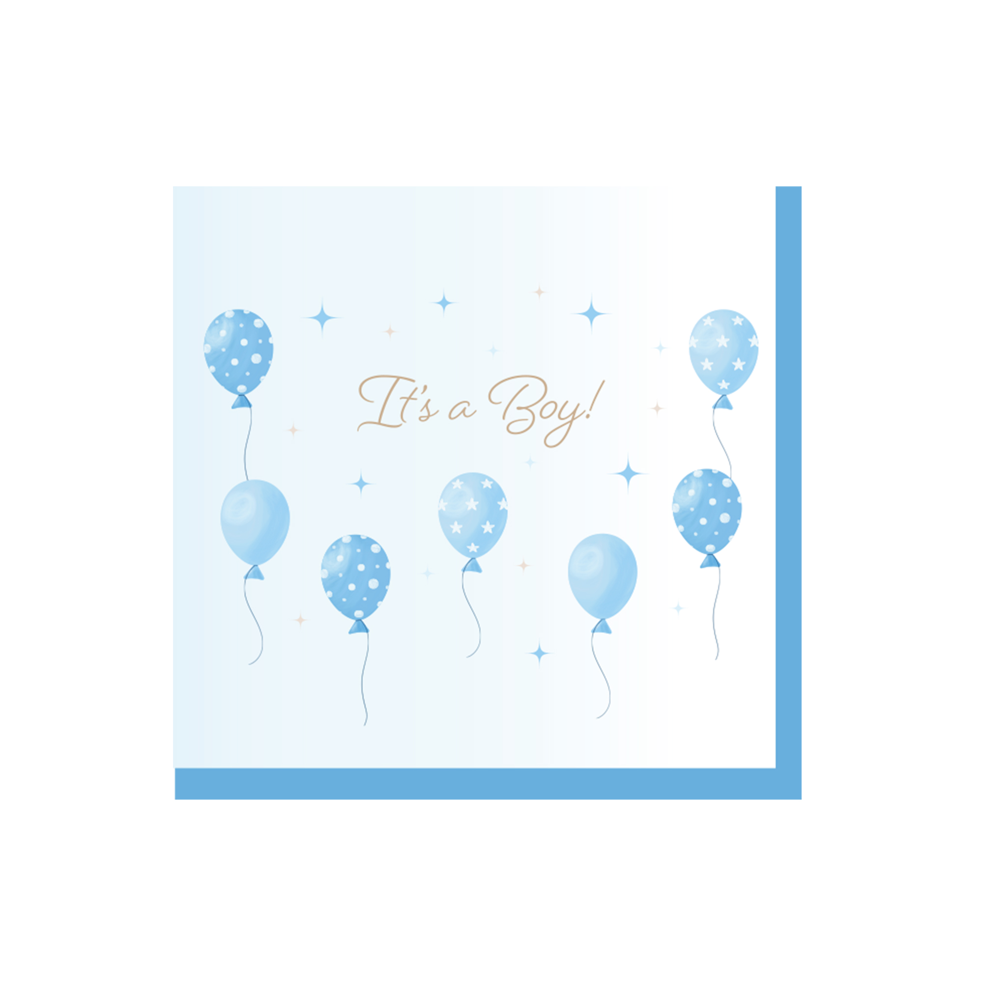Baby Shower Theme White Background with Balloon Napkin