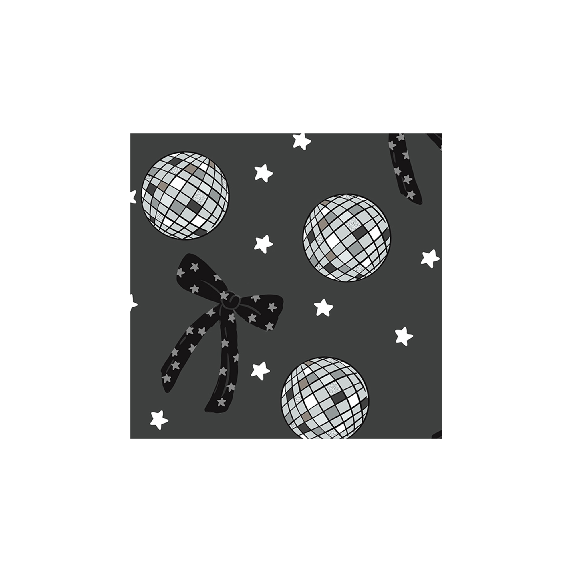 Halloween Theme Black Background with Disco&Bow Napkin