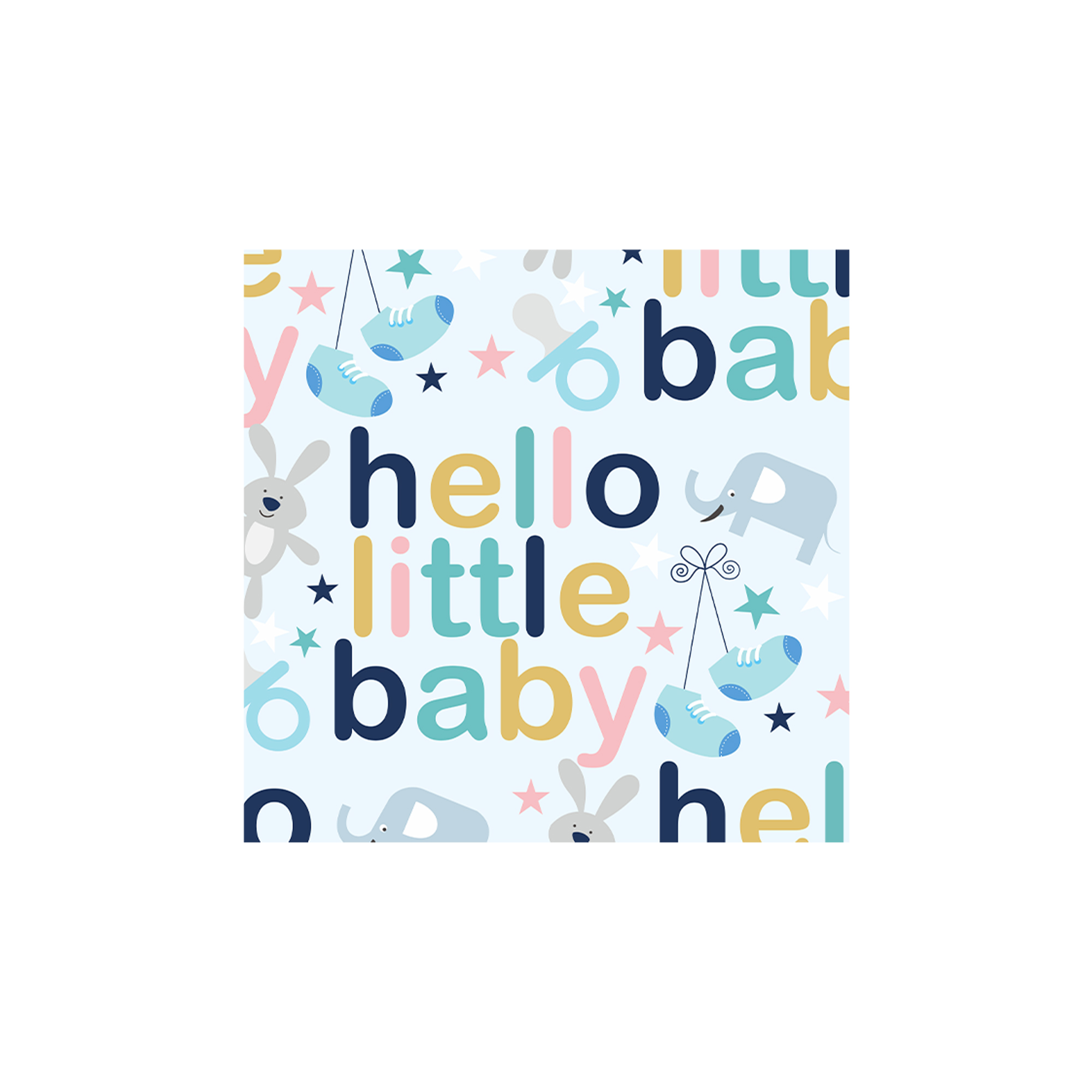 Baby Shower Theme Light Blue Background with Baby Letter Napkin