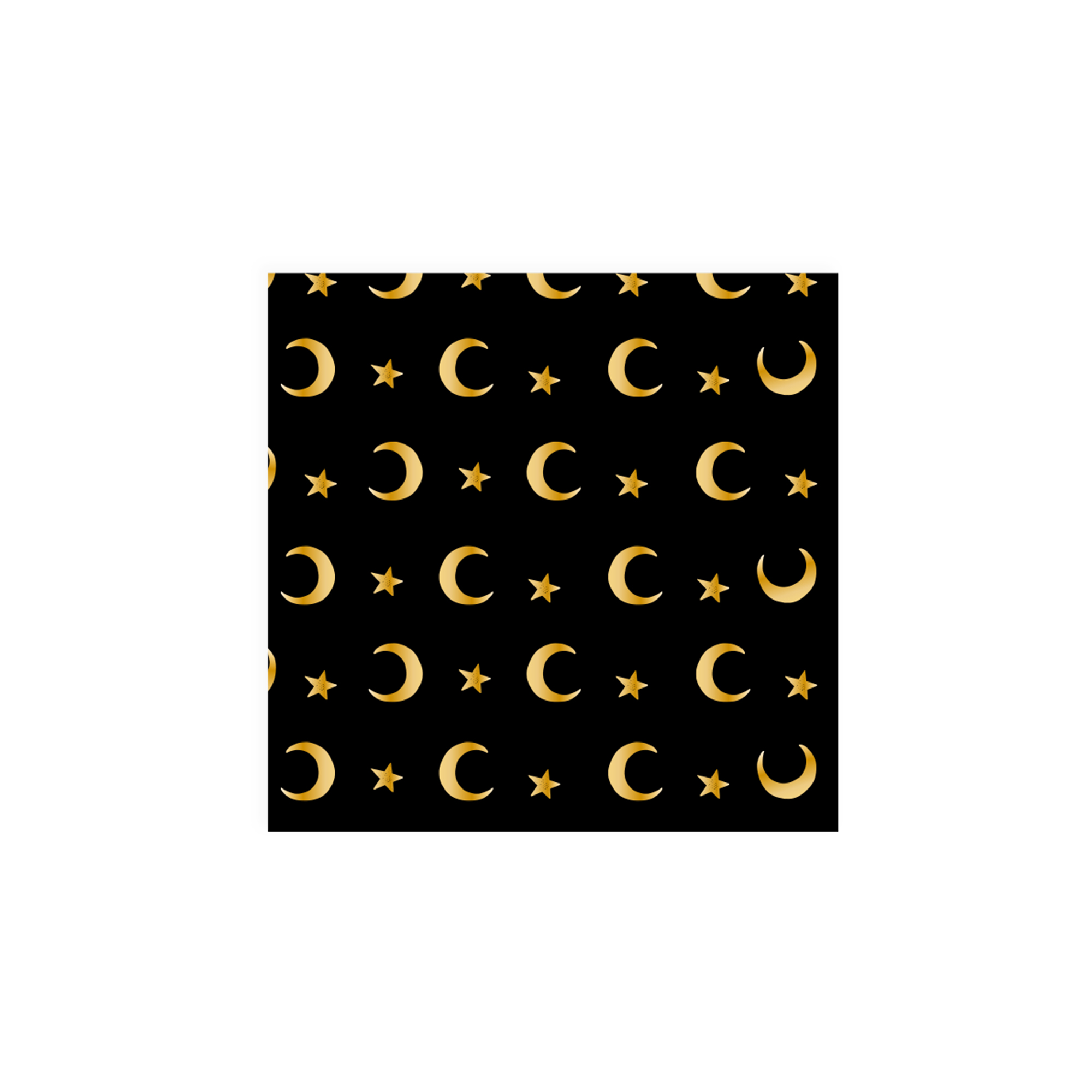 Eid Theme Black Background Gold Moon Napkin
