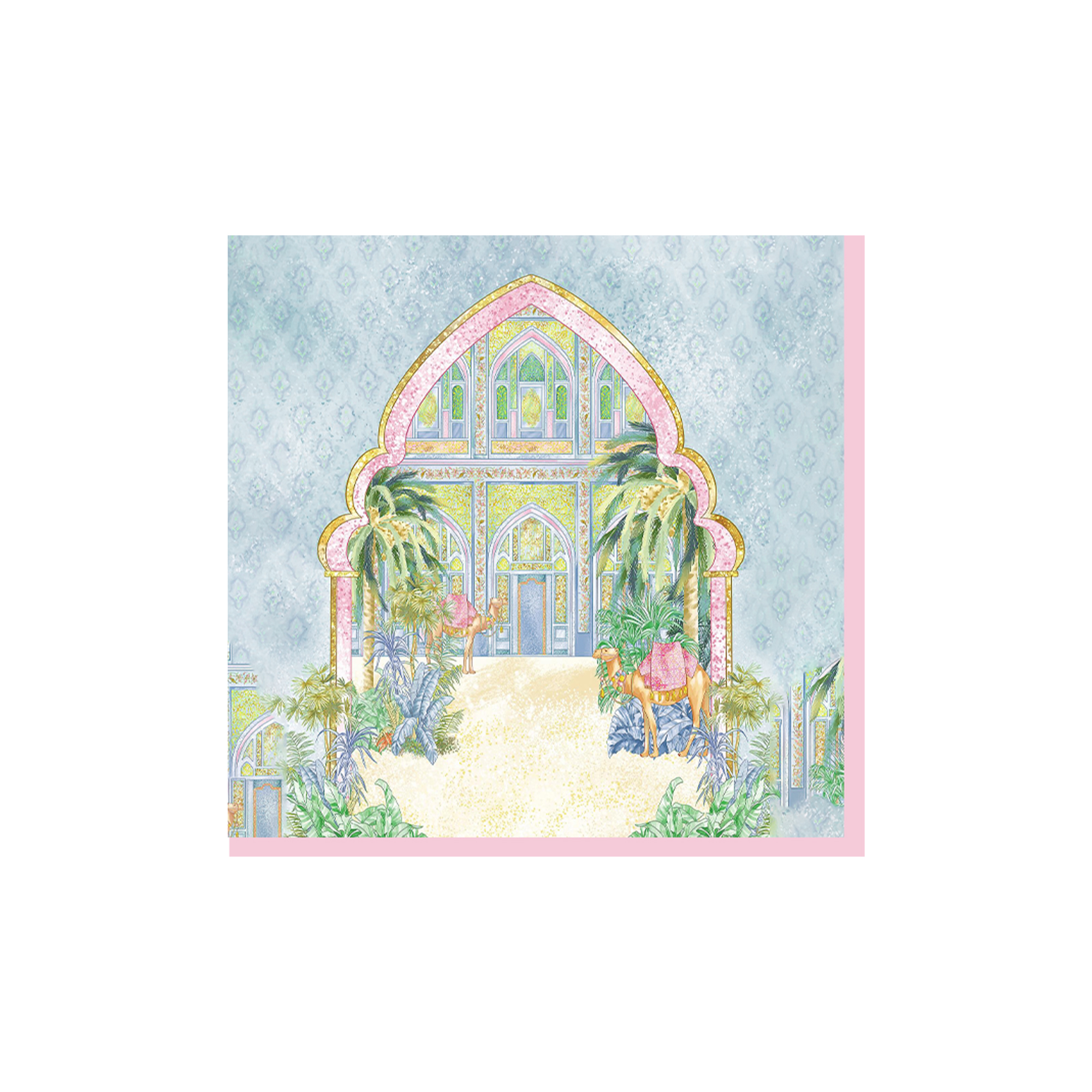 Eid Theme Light Blue Background Date Palm Napkin