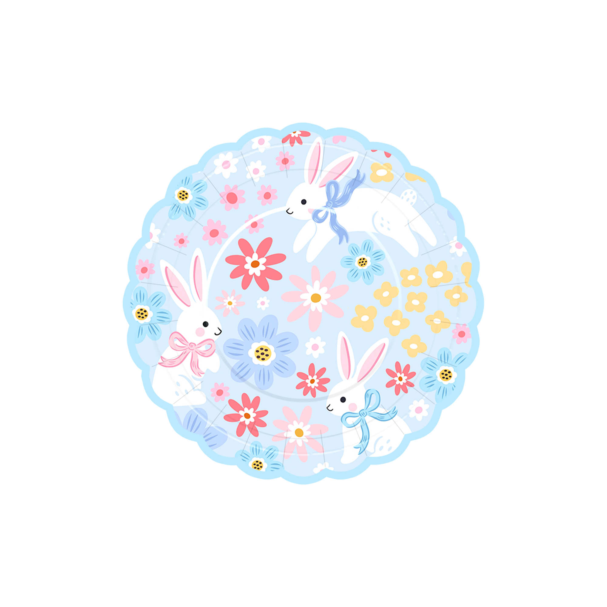 Easter Theme Light Blue Lace Shape Dessert Plate