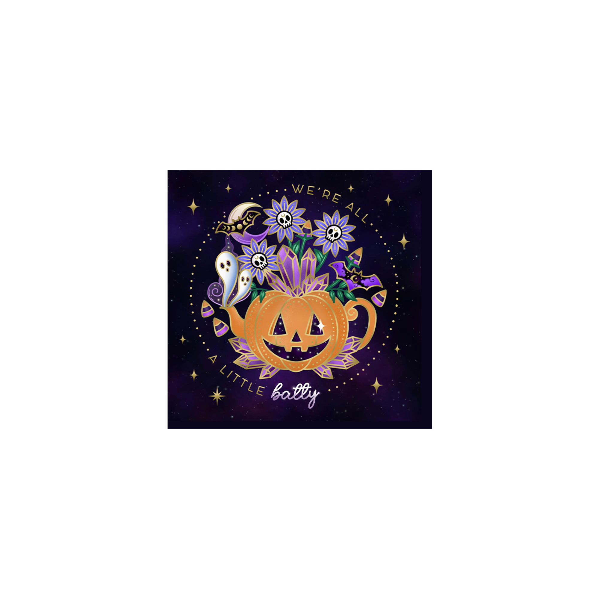 Halloween Theme Dark Purple Background Pumpkin&Ghost Napkin