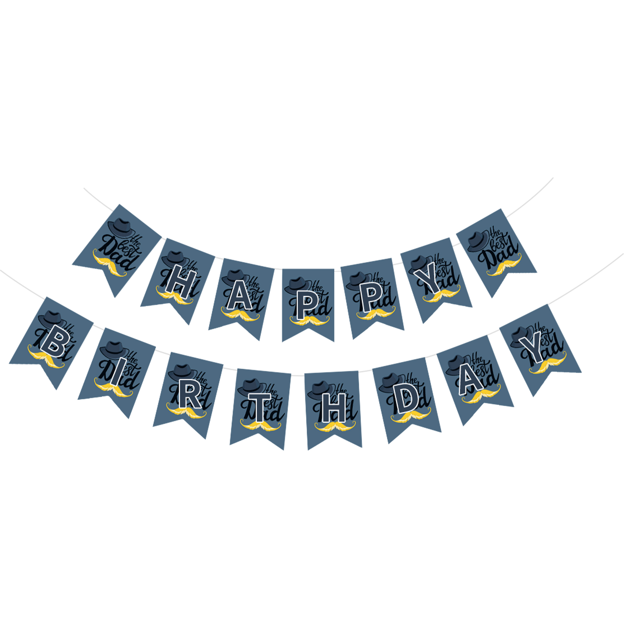 Father's Day Theme Grey Background Hat Pattern Banner