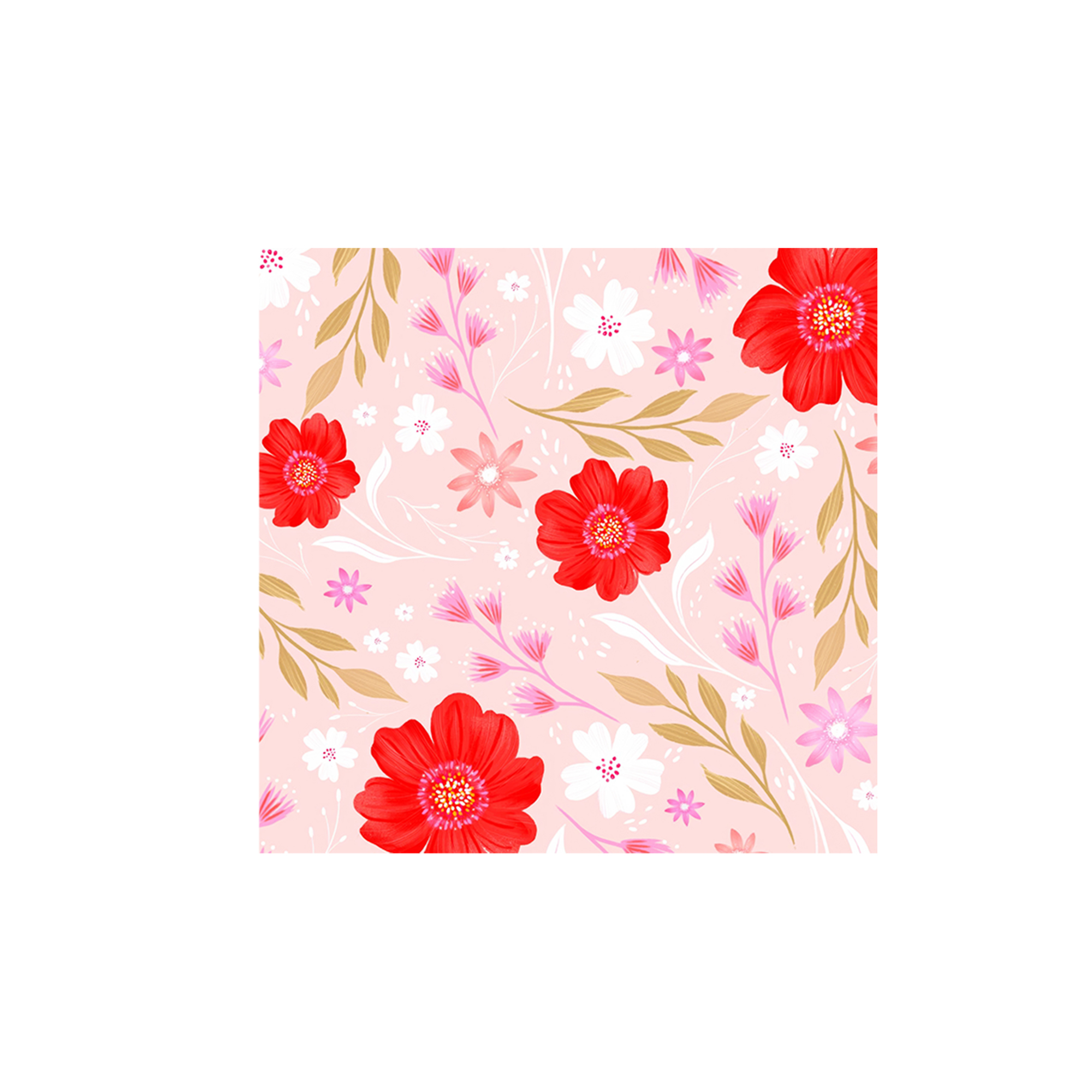 Floral Theme Pink Color with Flower Napkin