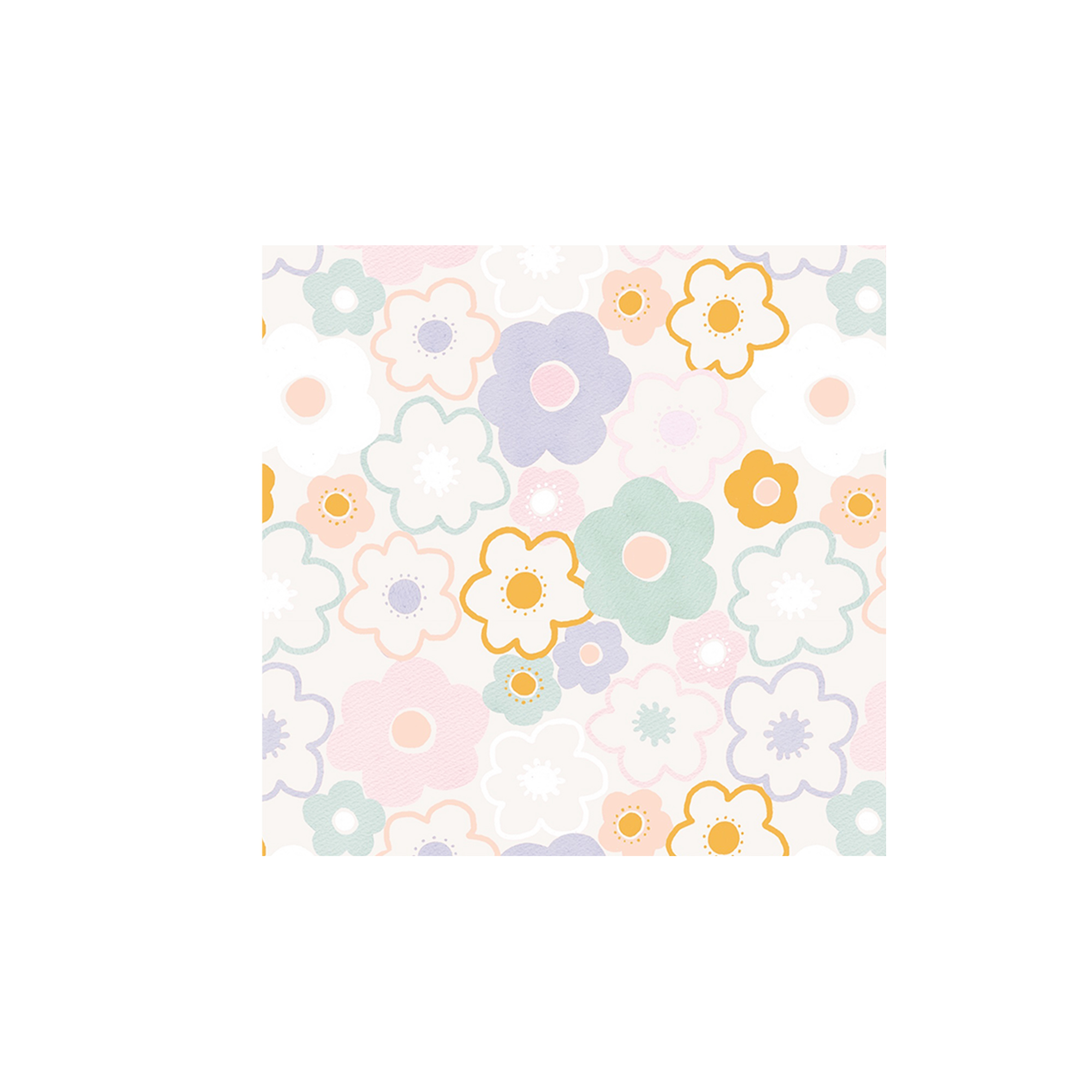 Floral Theme Beige Color with Flower Napkin