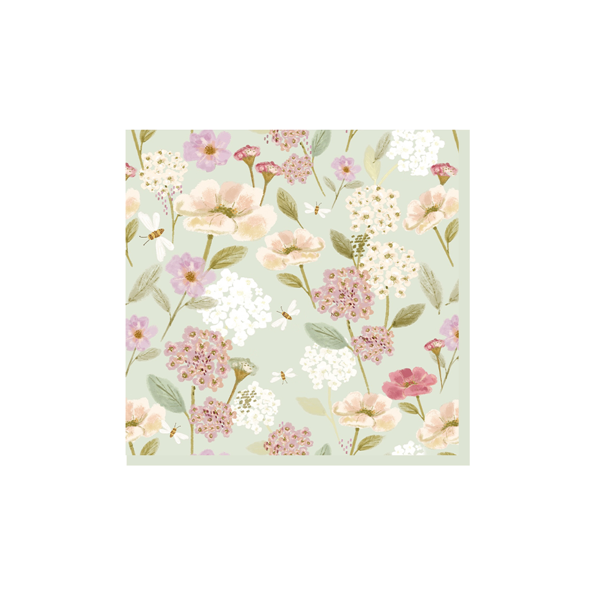 Floral Theme Mint Light Green Napkin