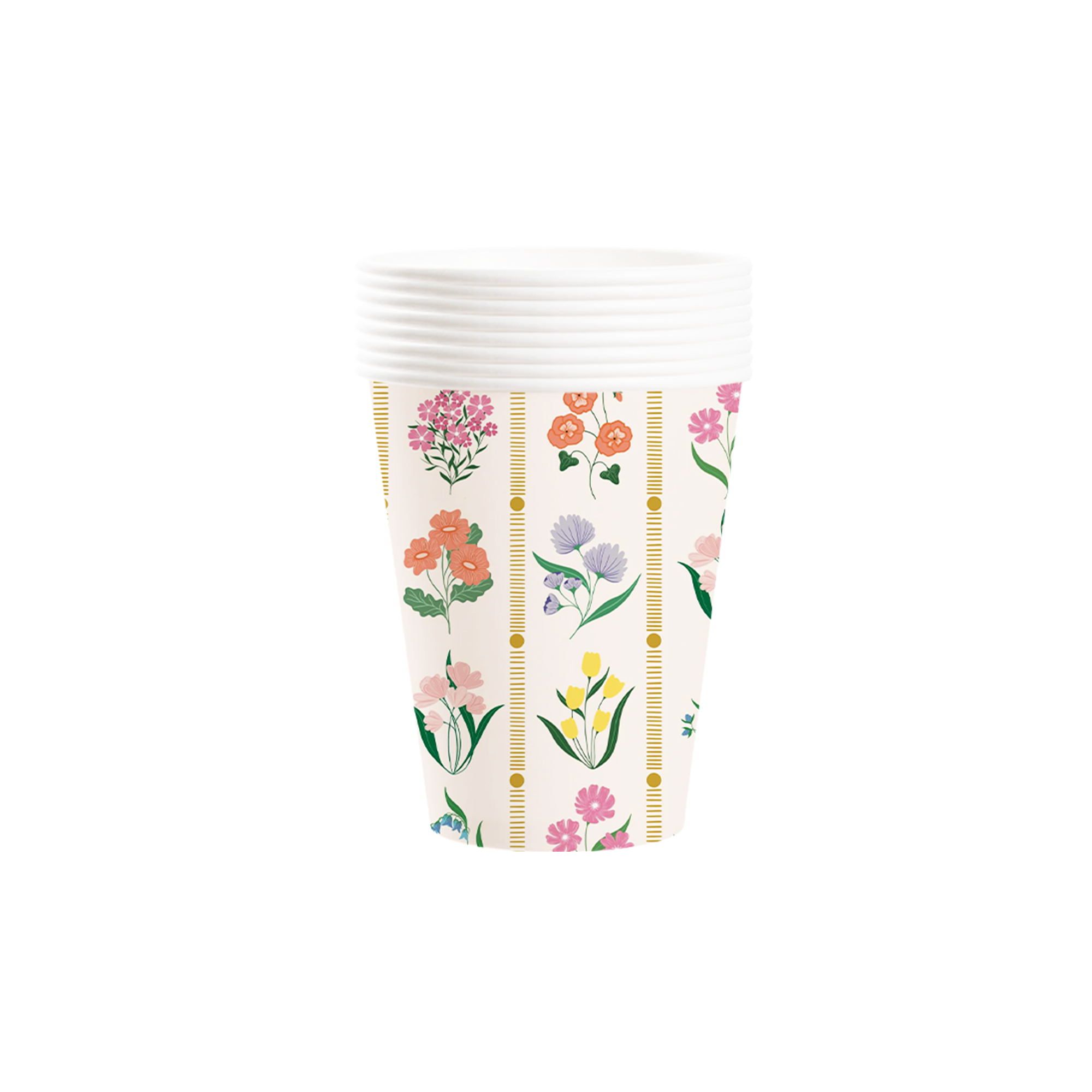 Floral Theme with Flower Paper Cup