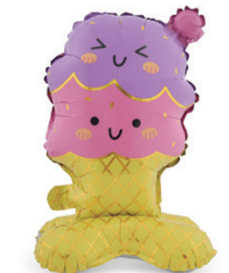 Animal Theme Double-topped Ice Cream Foil Balloon
