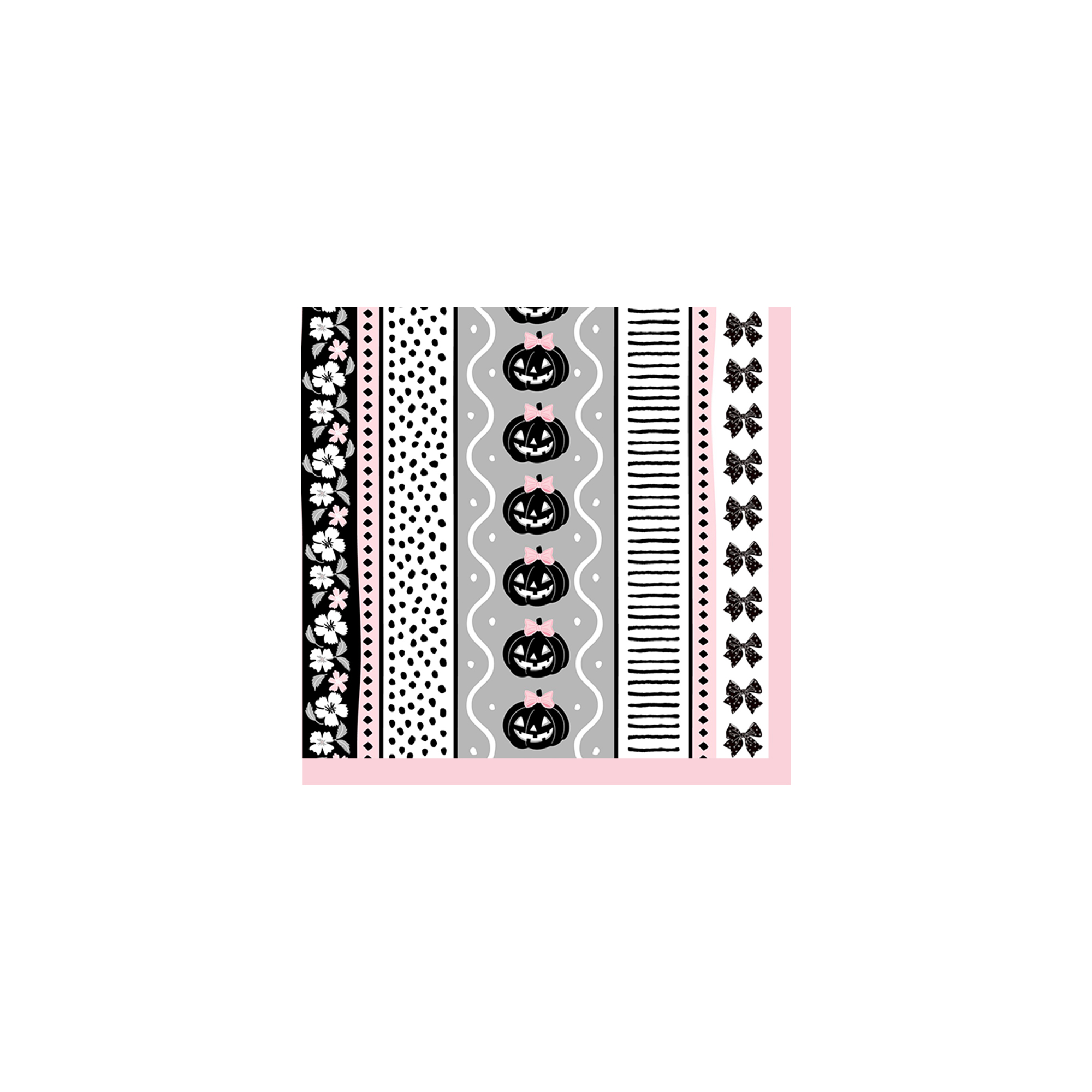 Halloween Theme Grey Background with Pink Pumpkin&Bow Napkin