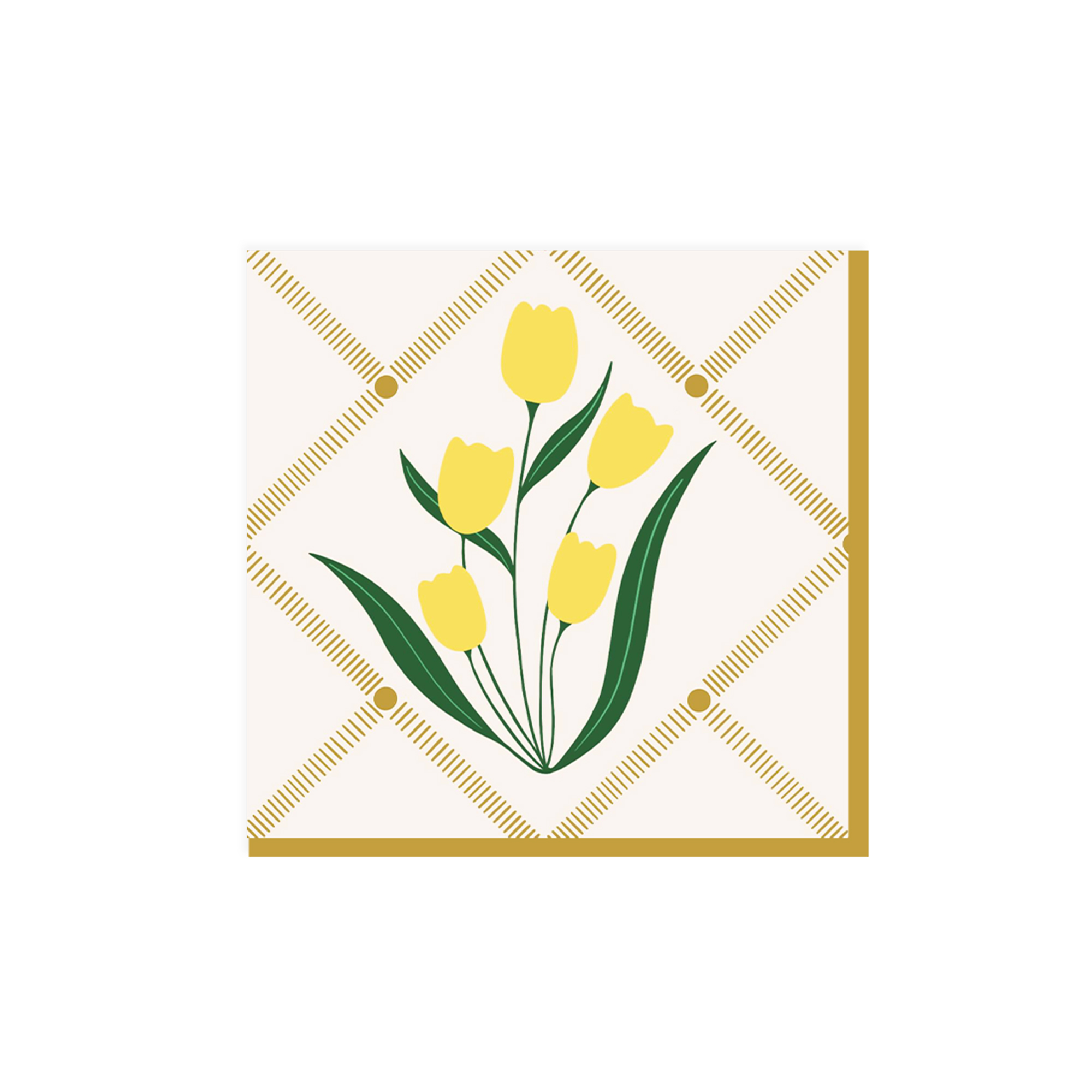 Floral Theme with Yellow Tulip Napkin