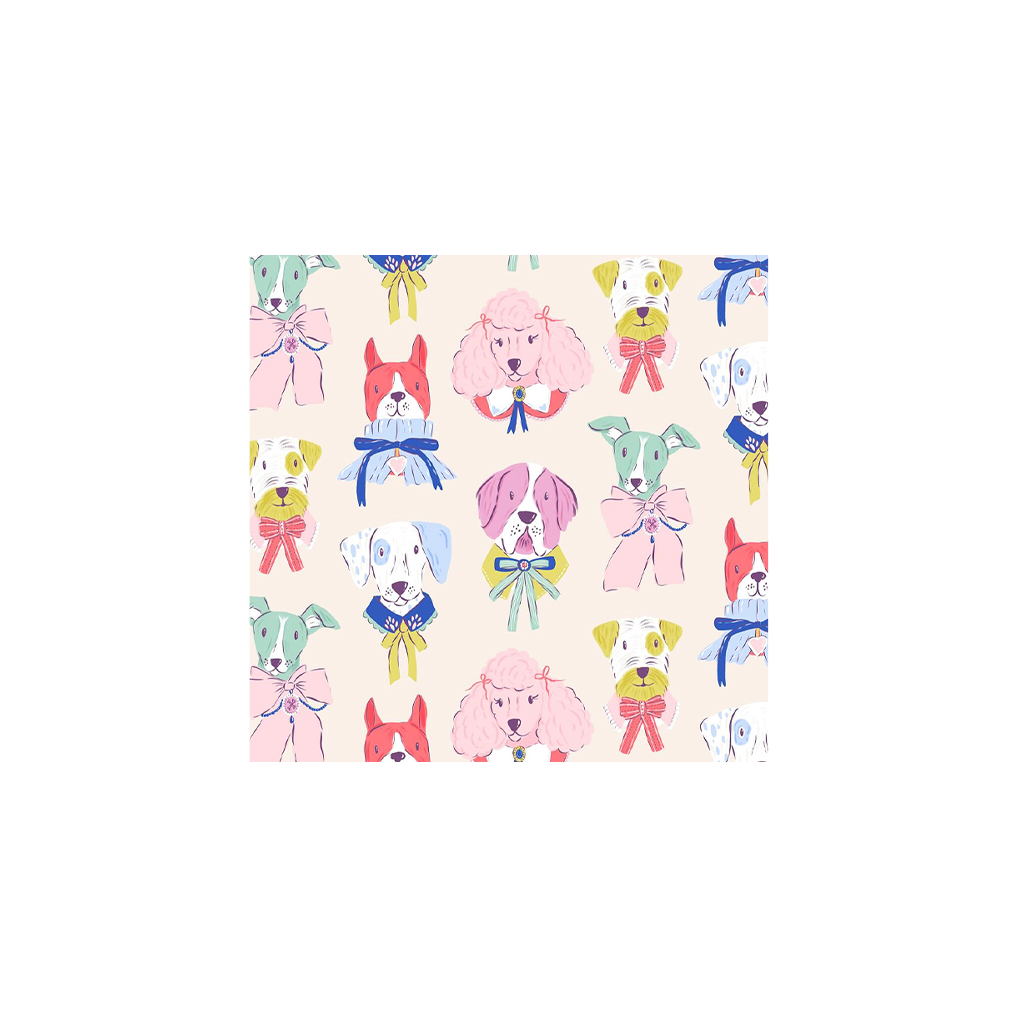 Animal Theme Pink Color with Dog Napkin