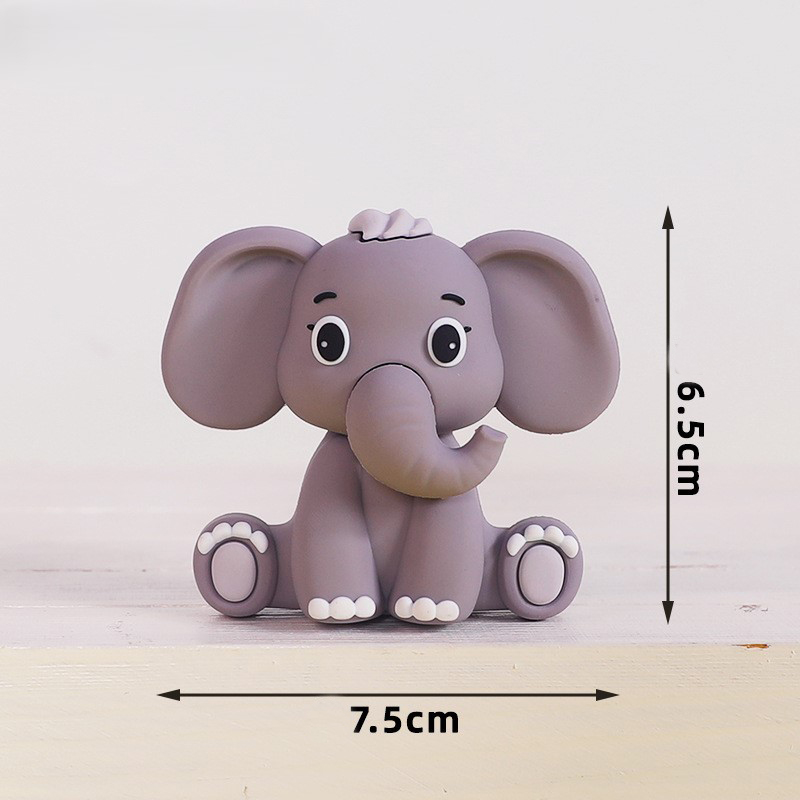 Jungle Animal Toys for Children's Birthday Cake Decoration