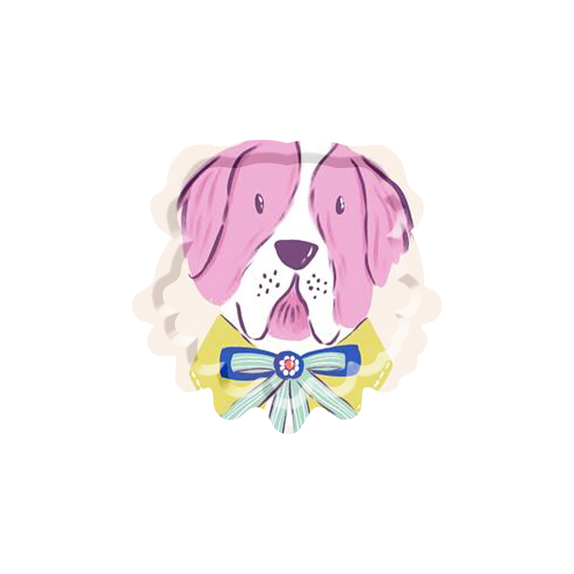 Animal Theme Dog Die- Cut Line Plate